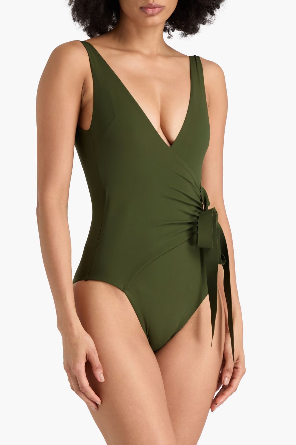 Zimmermann oc11z0725 Wrap-Effect Swimsuit in Green Size L / US 10 / IT 46 - 2 Thumbnail
