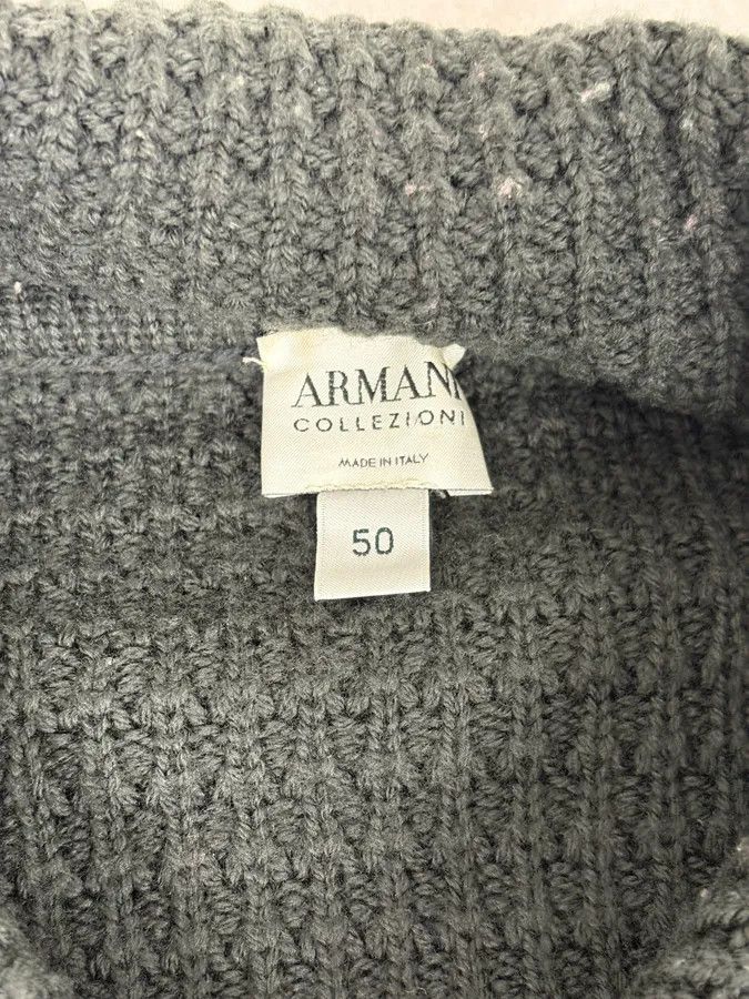 Armani 2000s Armani Collezioni Olive Wool Waffle Shirt Size US L / EU 52-54 / 3 - 9 Thumbnail