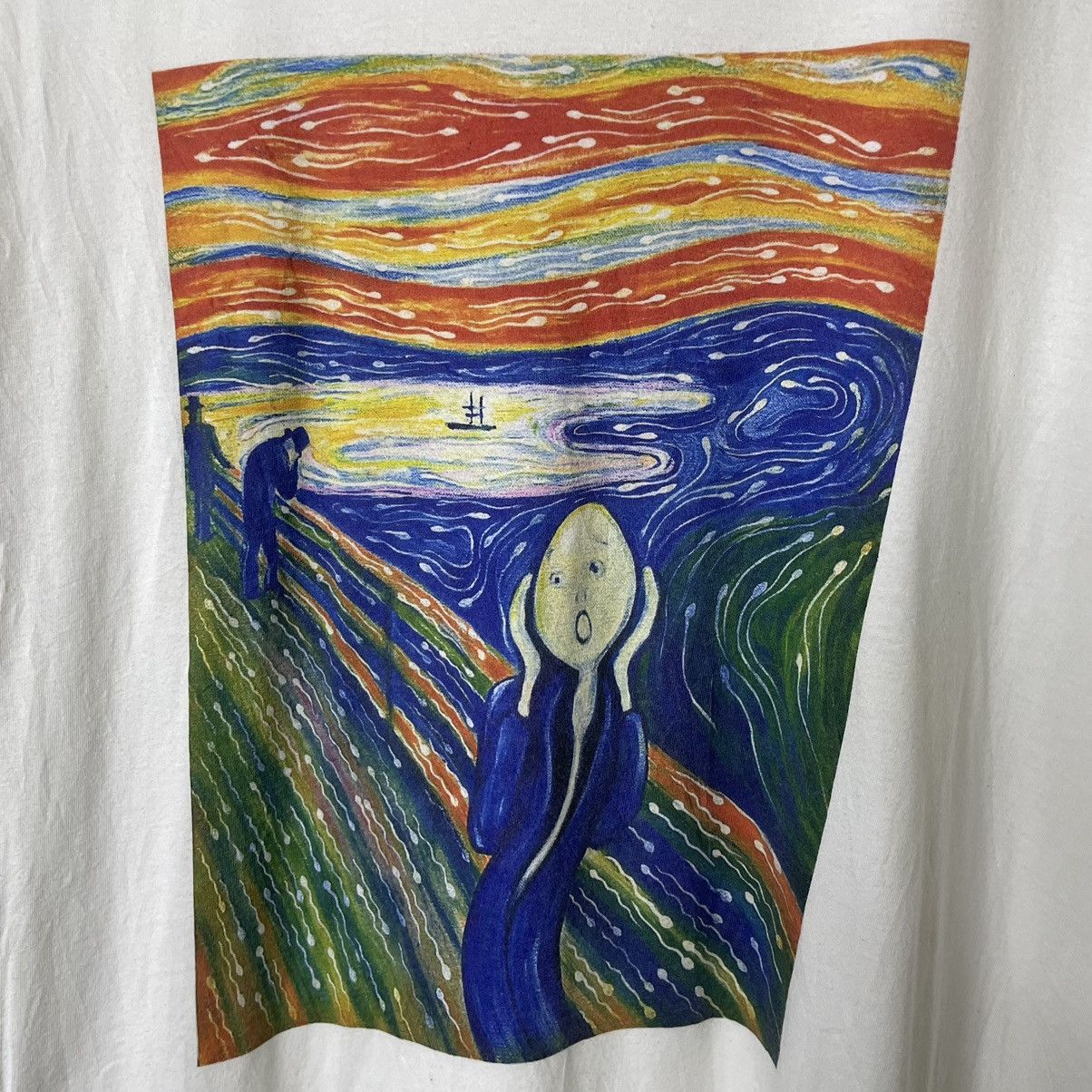 Vintage Edvard Munch Iconic Painting The Scream Official Reissue Tee Size US L / EU 52-54 / 3 - 2 Thumbnail