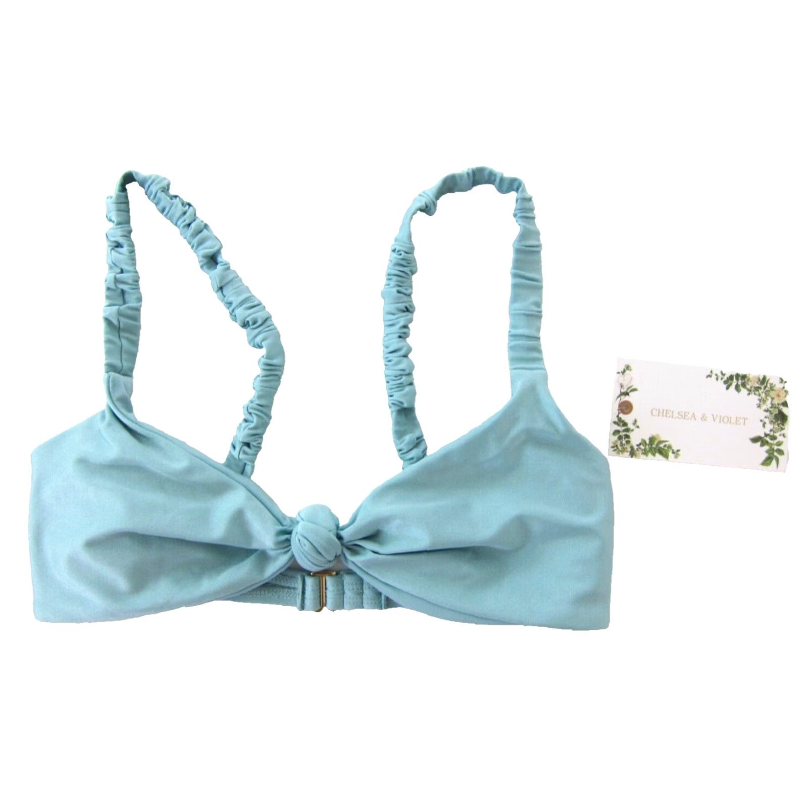 Vintage NWT Chelsea & Violet Aqua Haze Blue Twist Bikini Swim Top Women XS Chelsea & Violet Bikini Top Women XS Blue Twist Aqua Haze NWT 60s? Size XS / US 0-2 / IT 36-38 - 2 Thumbnail