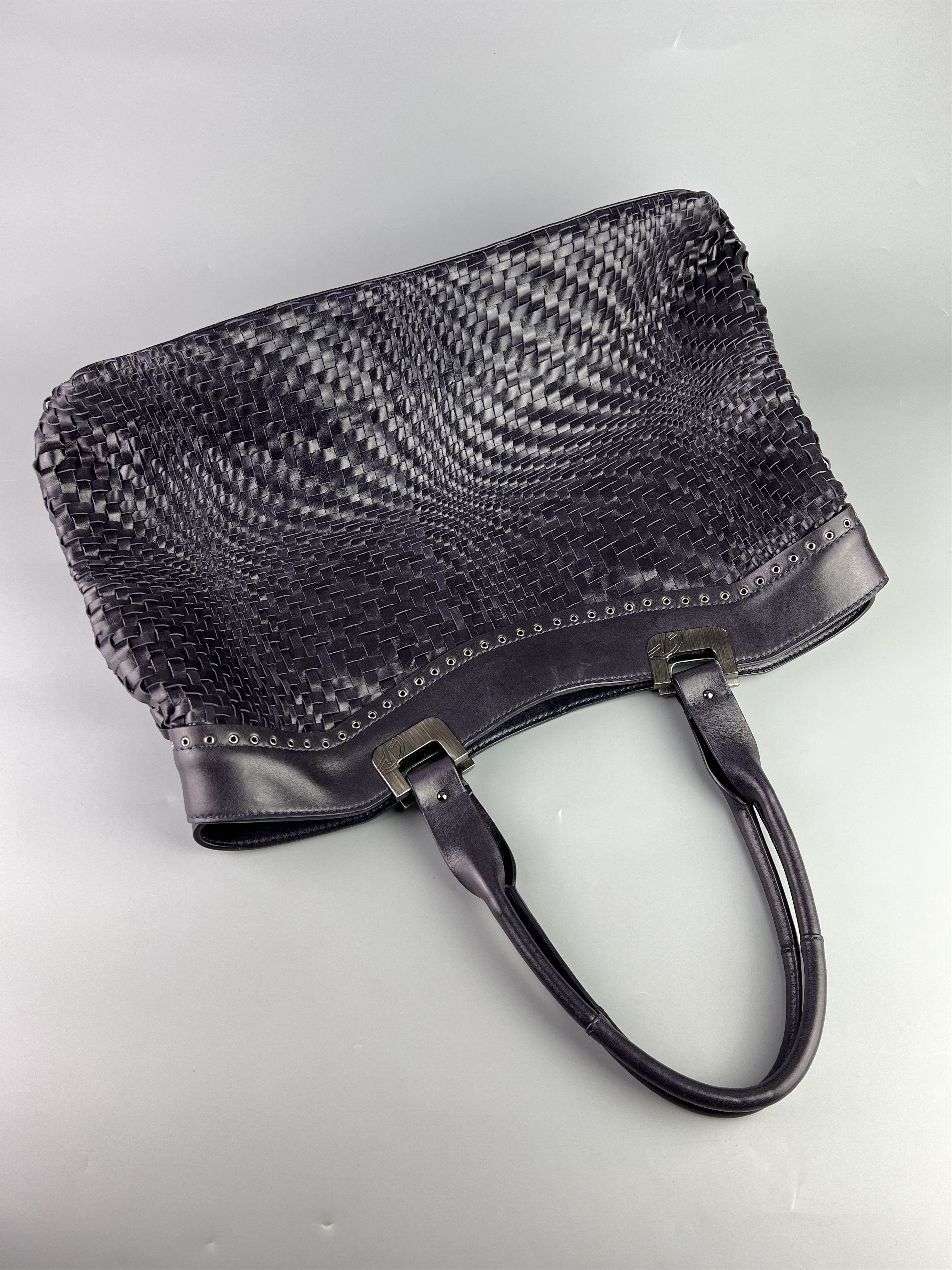 Leather Francesco Biasia Woven Leather Shoulder Bag Handbags Purple Size ONE SIZE - 1 Thumbnail