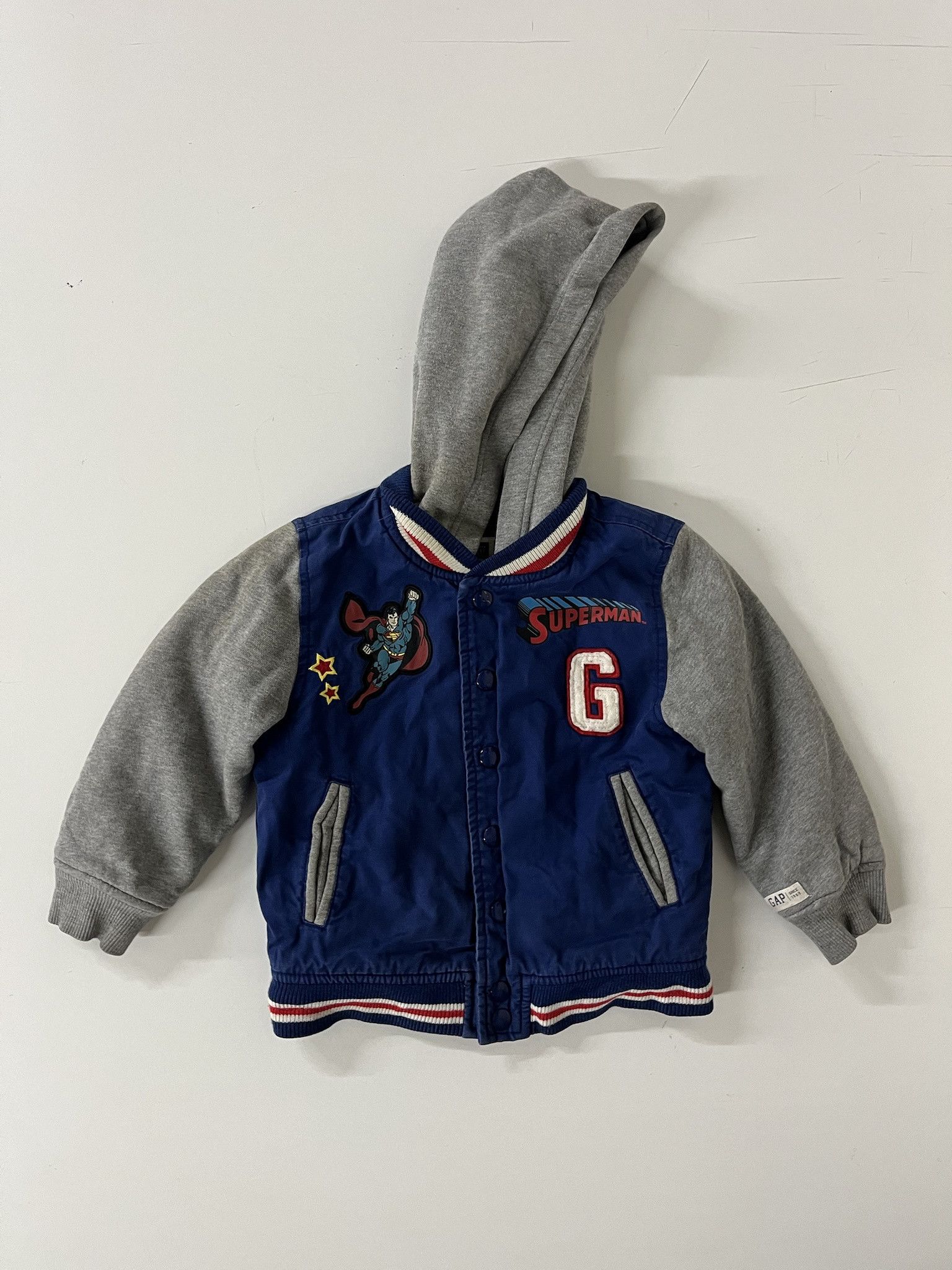 Vintage Vintage Baby Gap Y2K Superman Hooded Jacket Kids Jacket Size 4 Years Size US XXS / EU 40 - 1 Thumbnail