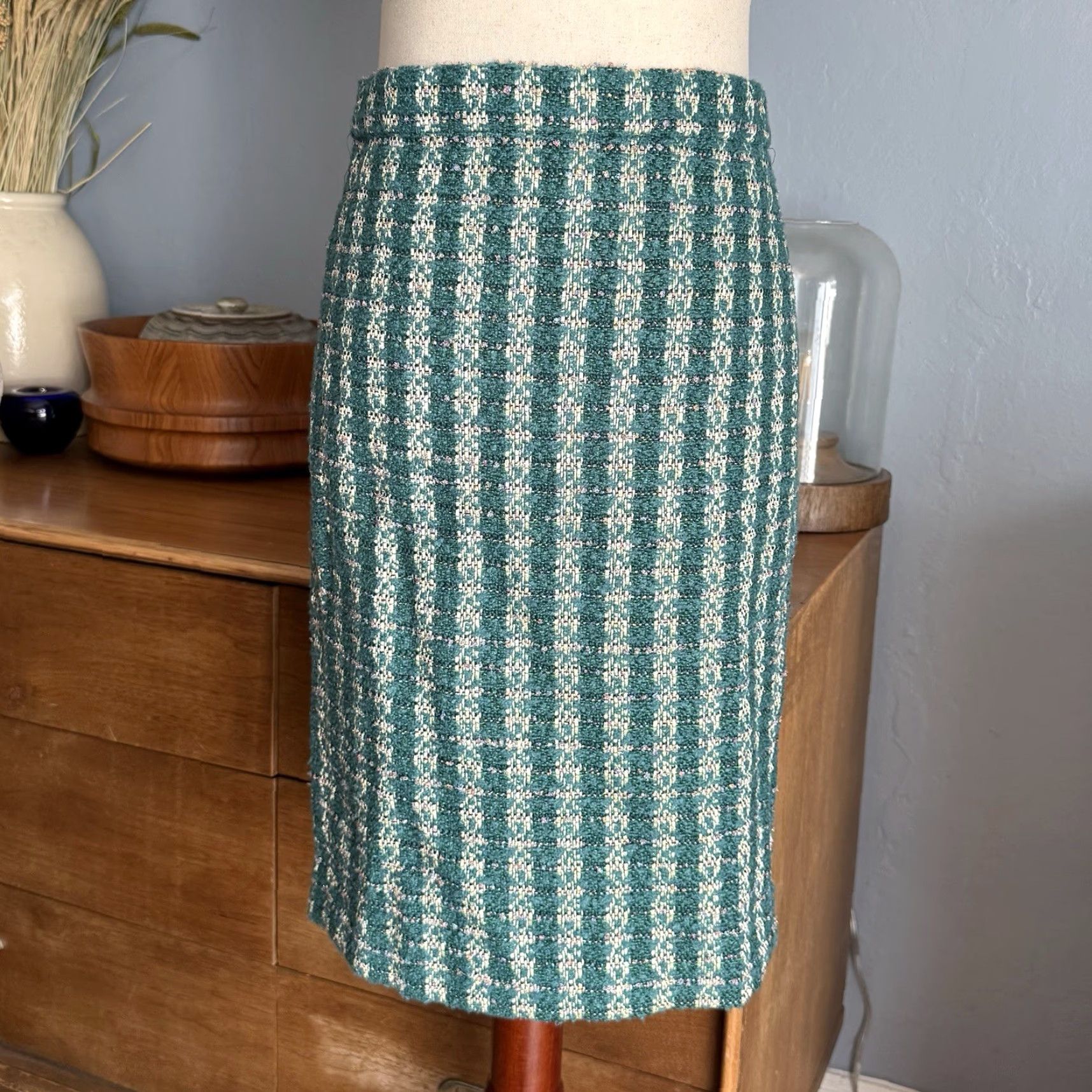 J.Crew J. Crew No. 2 Pencil Skirt in Emerald Tweed Size 00 Size 24" / US 00 / IT 34 - 3 Thumbnail