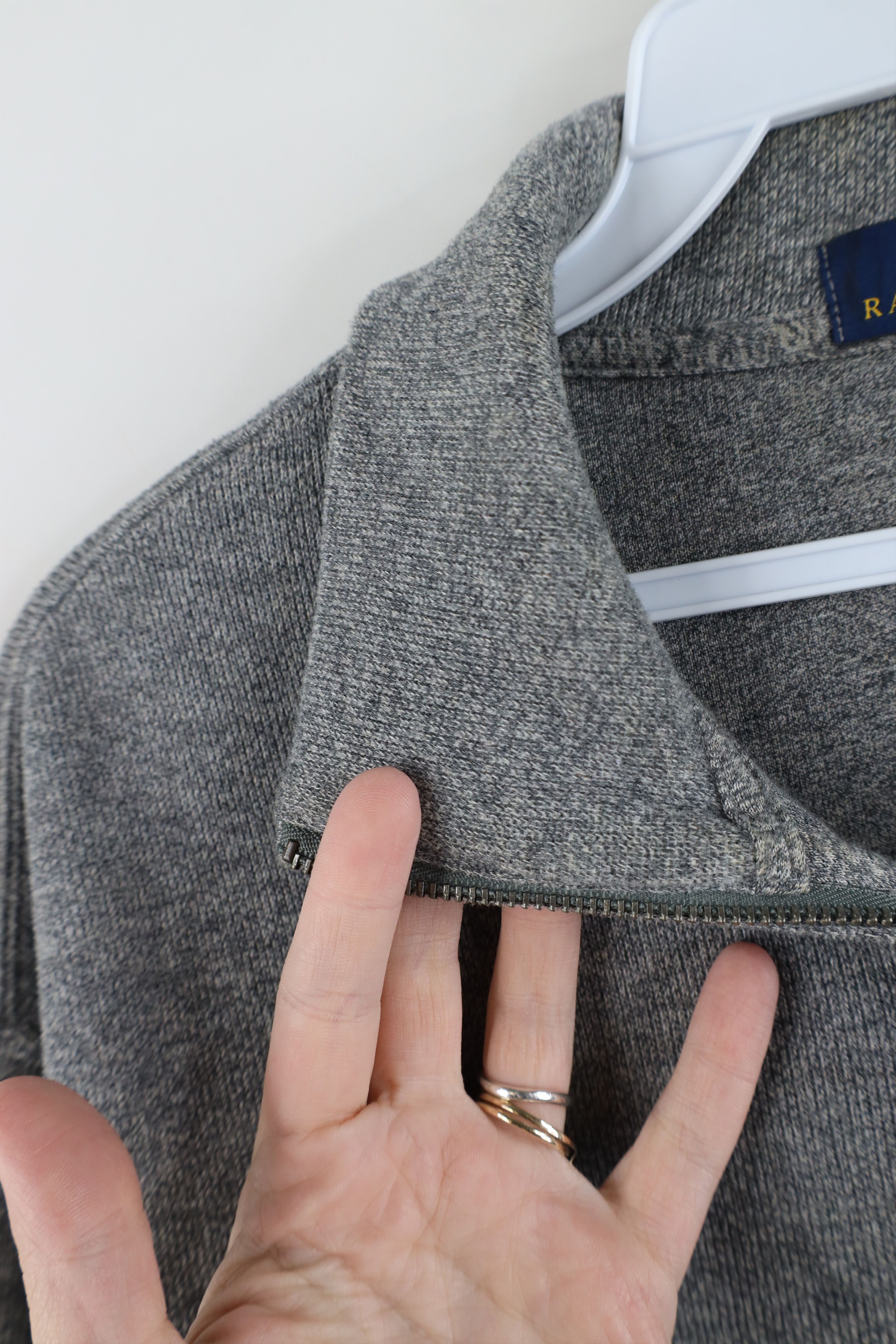 Ralph Lauren × Vintage Vintage Ralph Lauren Knit Half Zip Pullover Sweater Gray Size US L / EU 52-54 / 3 - 6 Thumbnail