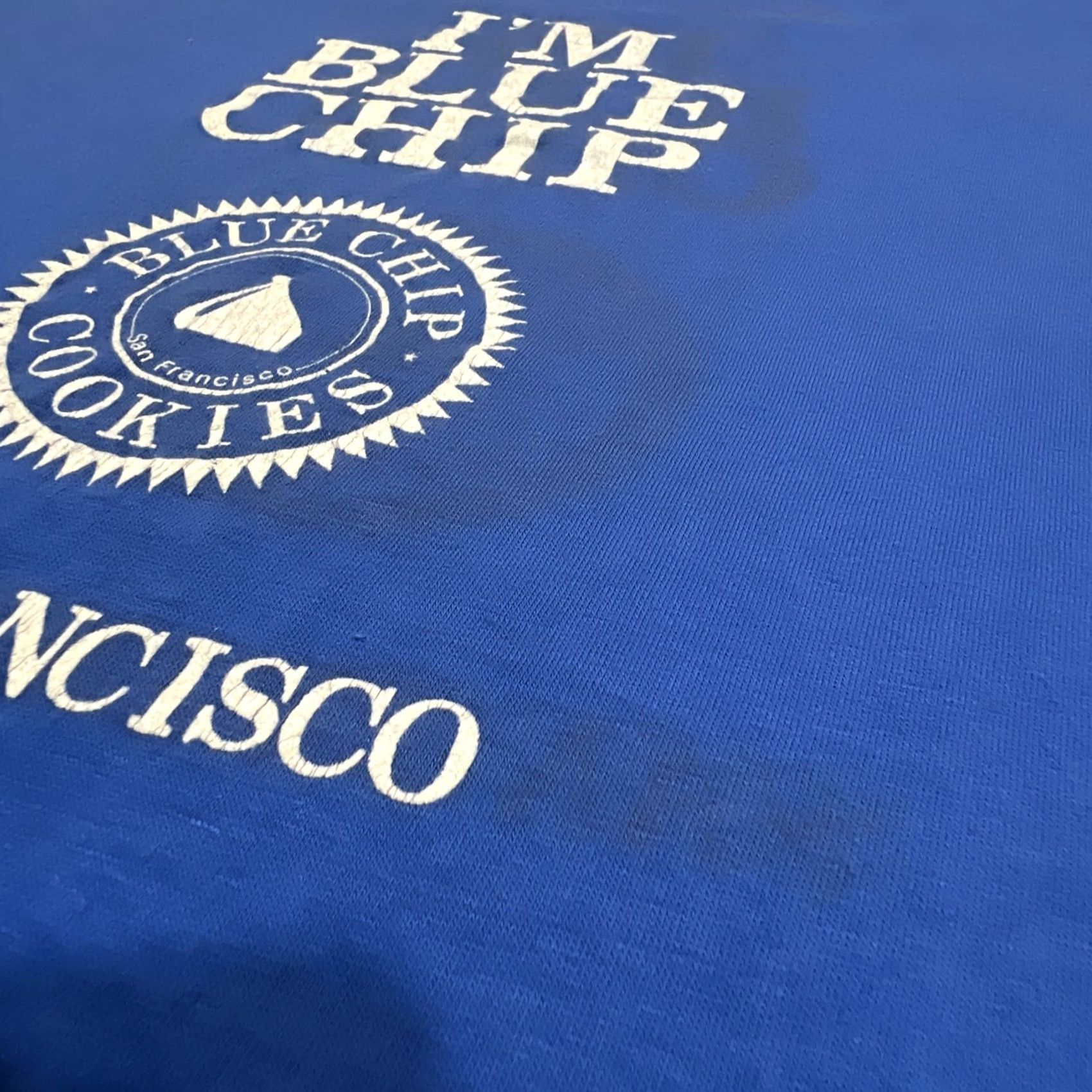Hanes VINTAGE Hanes Blue Chip Cookies San Francisco Single Stitch Graphic Dbl-side Shirt XL Men Unisex Short Sleeve 1980s Blue Size US XL / EU 56 / 4 - 6 Thumbnail