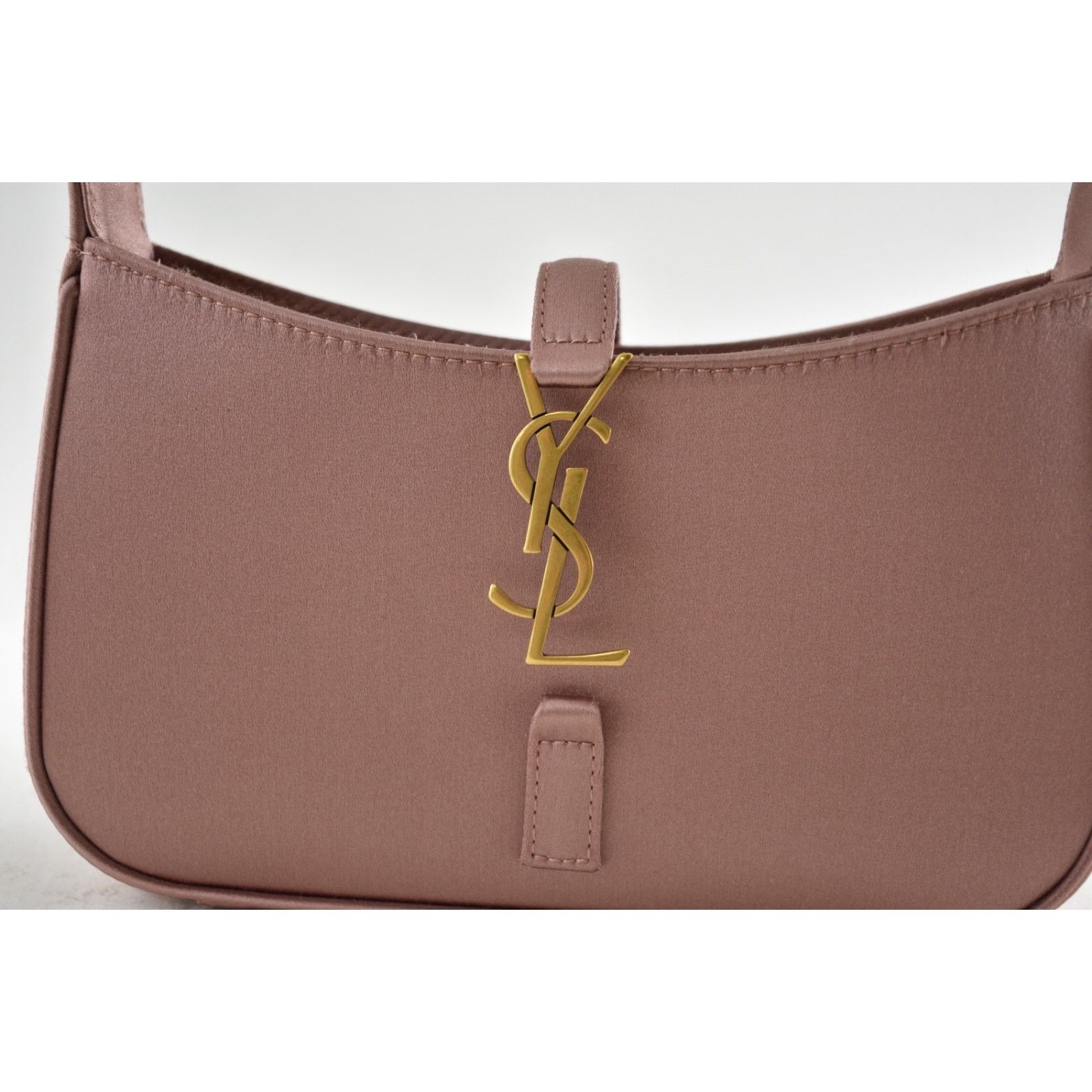 Yves Saint Laurent Saint Laurent Mini Le 5 A 7 Hobo Dragee Pink Satin Gold YSL Size ONE SIZE - 7 Thumbnail