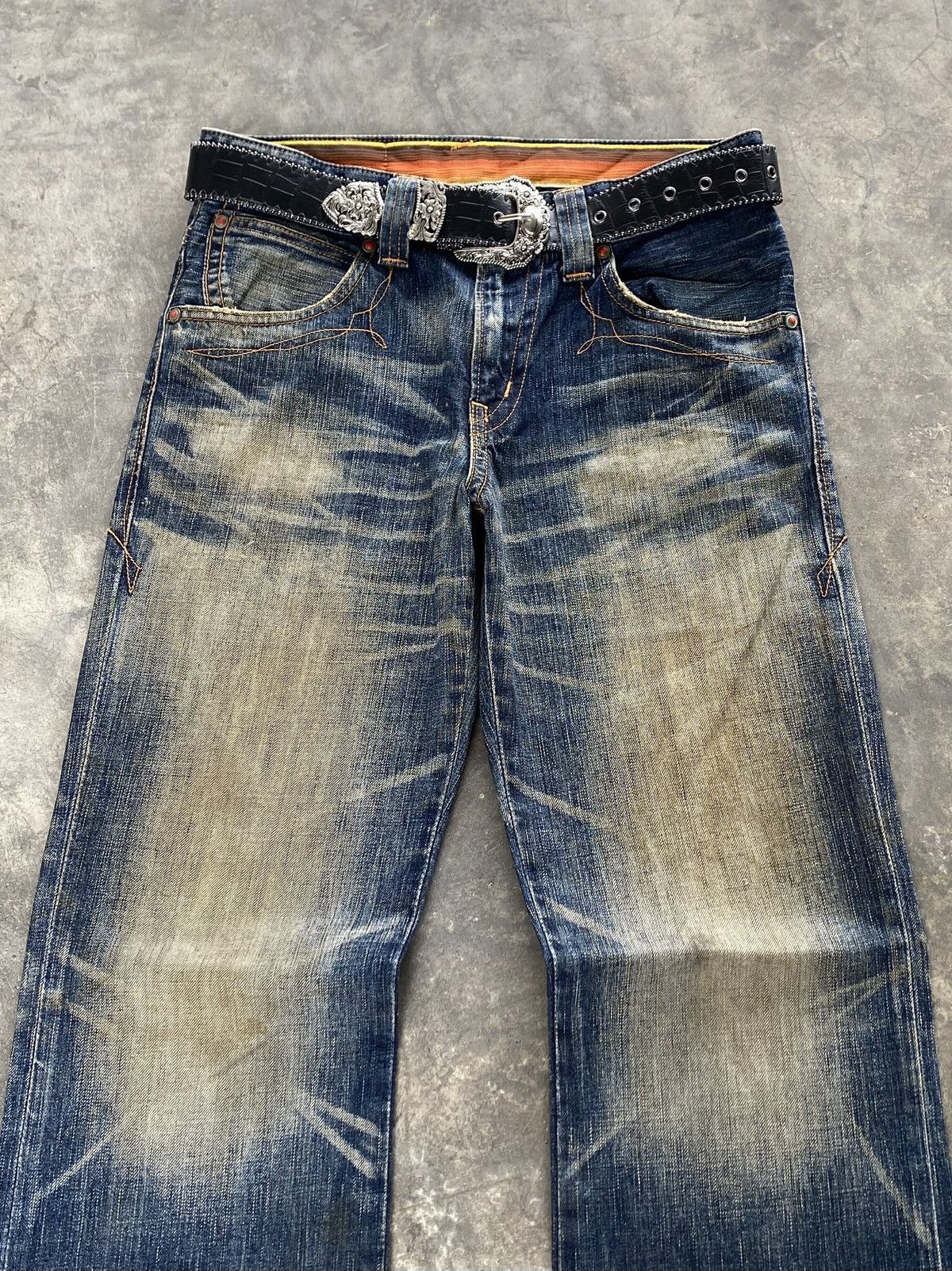 Vtg Edwin Blue Trip Flared Mud Wash Jeans 🇯🇵