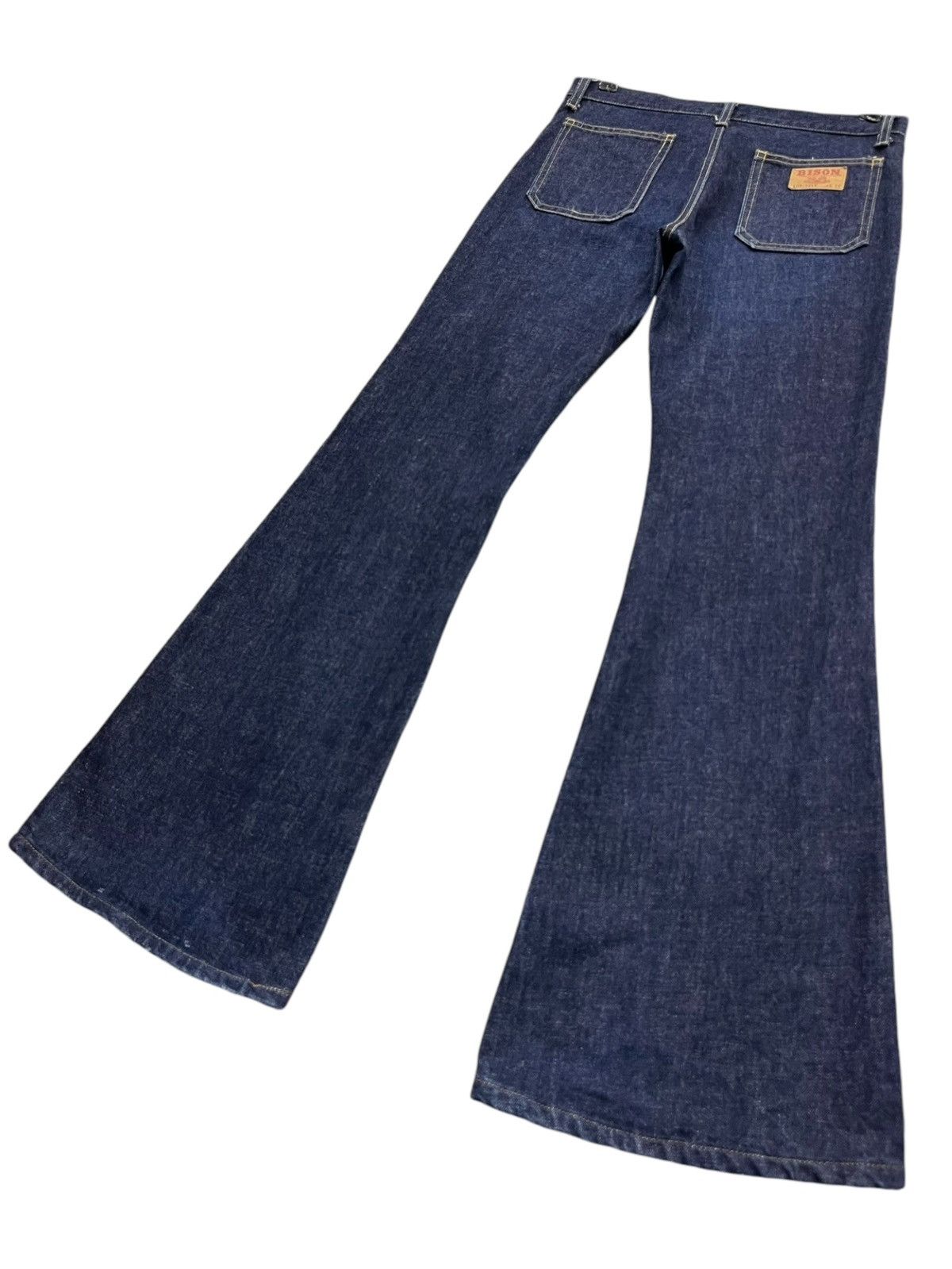 If Six Was Nine × Le Grande Bleu (L.G.B.) 🔥70’s ULTRA FLARE🔥BISON Vintage Buttonfly Bush Pants Size 28" / US 6 / IT 42 - 4 Thumbnail