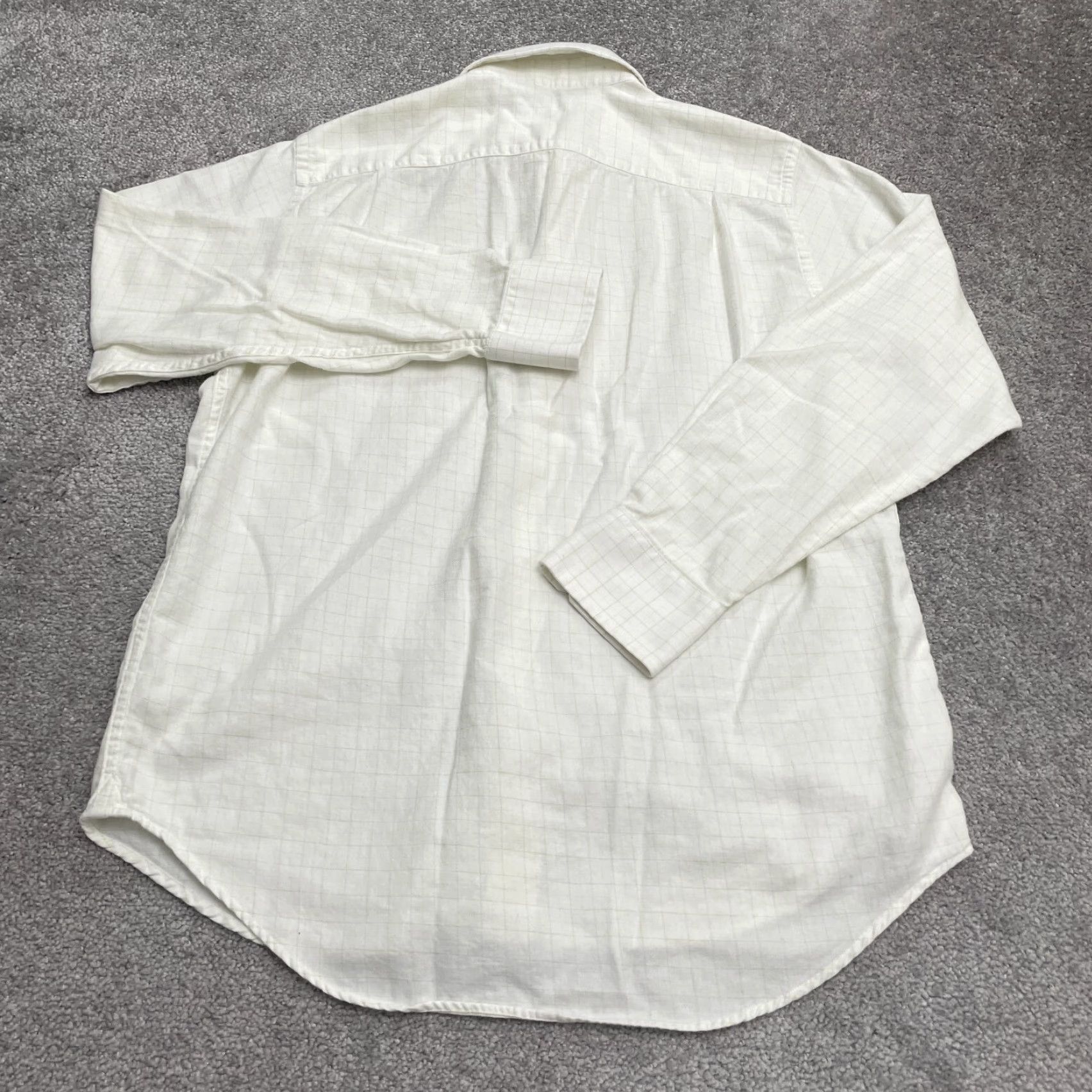 Banana Republic Banana Republic Shirt Mens Small White Check Button Down Workwear 14-14.5 Size 36R - 2 Thumbnail
