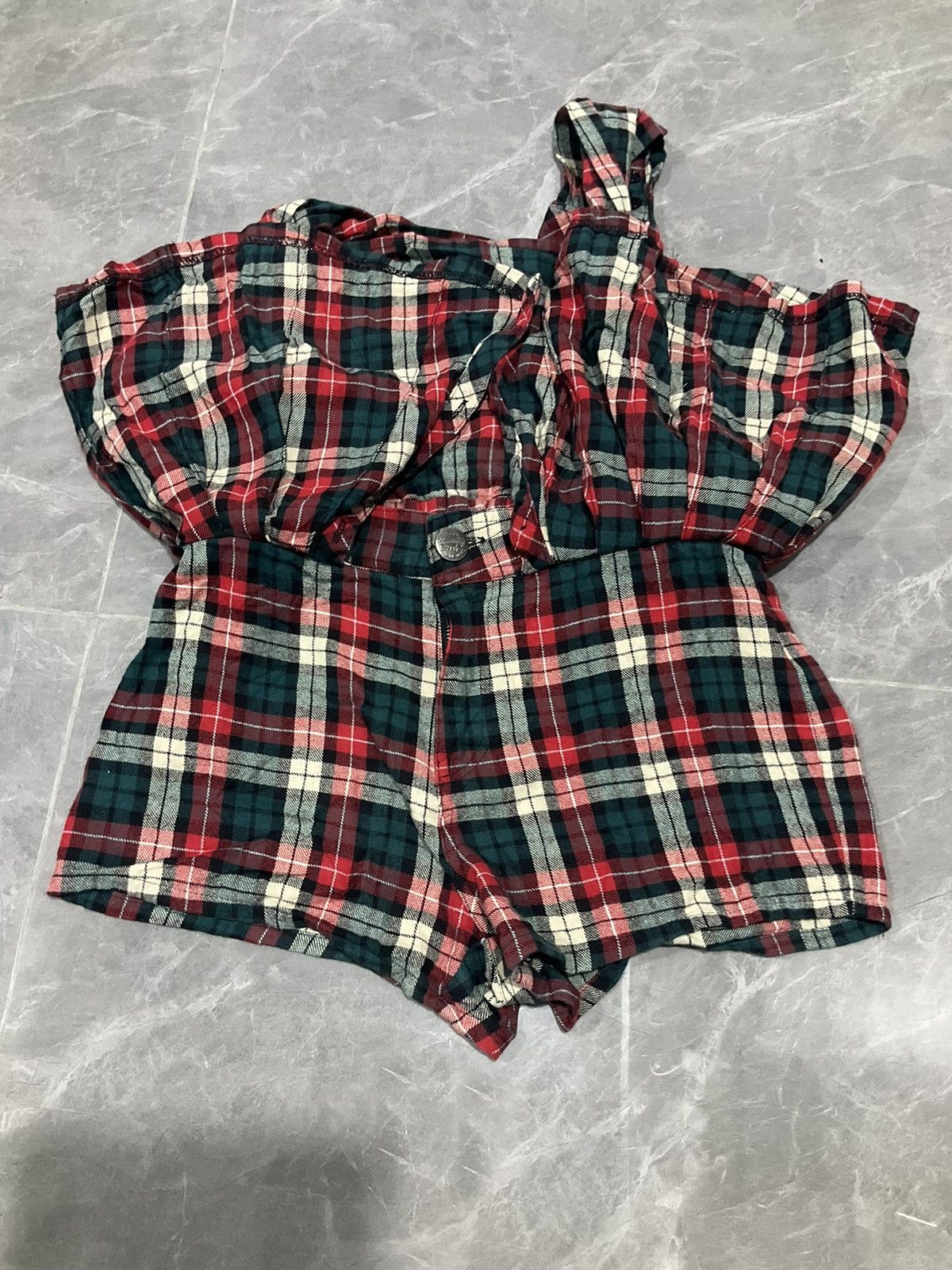 Japanese Brand Tie Front Skirt Flannel Size 28" / US 6 / IT 42 - 3 Thumbnail