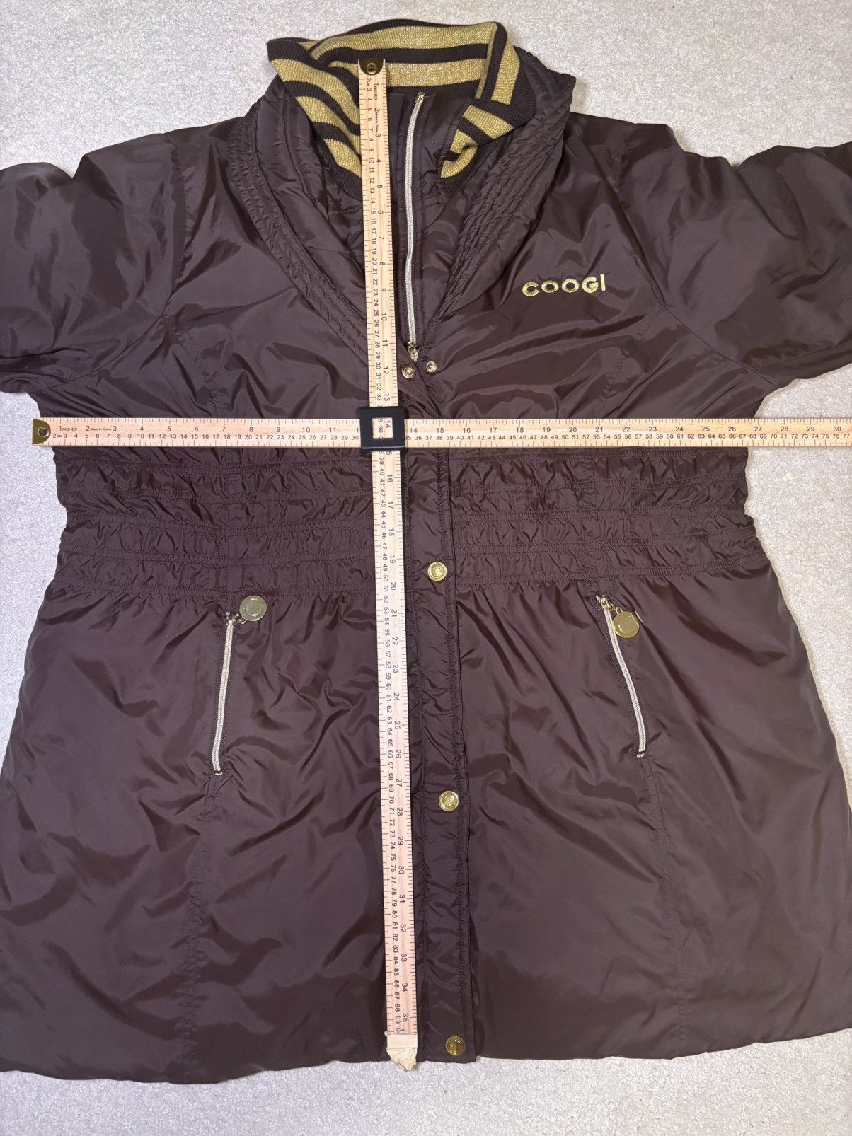 Coogi COOGI Brand 4x Logo Puffer Coat Brown Gold Full Zip Size S / US 4 / IT 40 - 3 Thumbnail