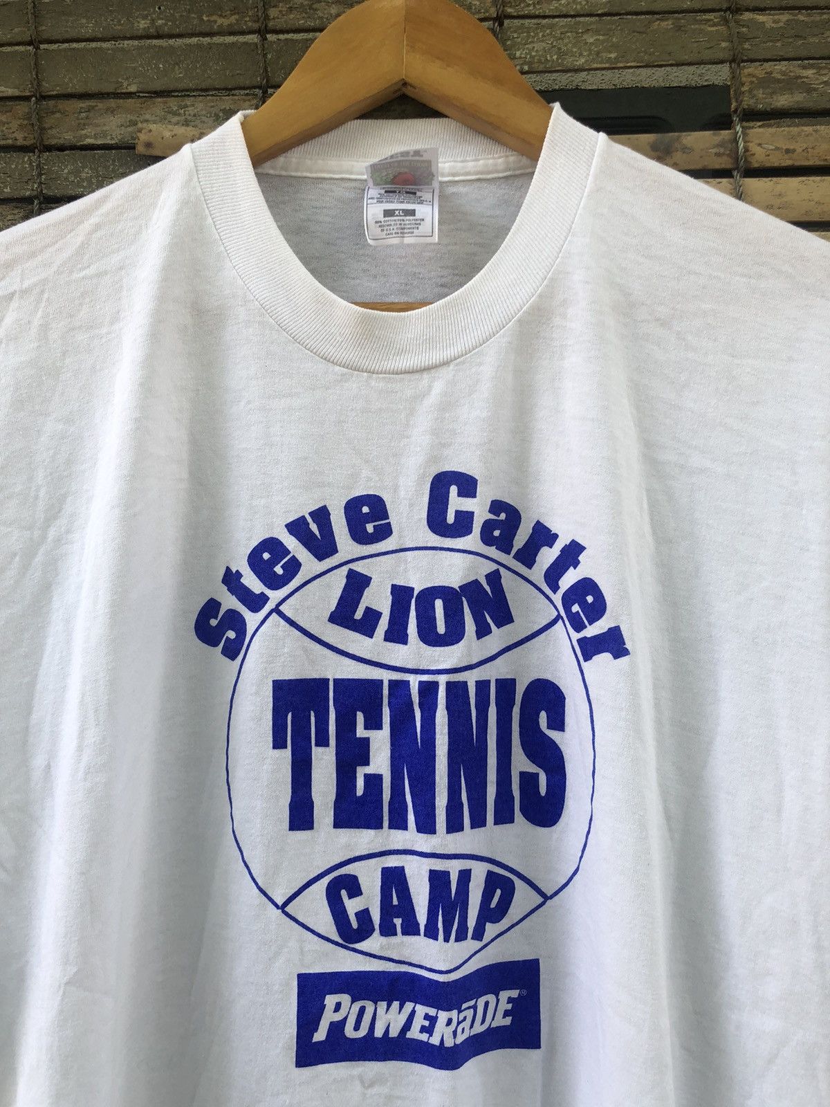 Fruit Of The Loom × Japanese Brand × Vintage 🔥Vintage 90s🔥Steve Carter Lion Tennis Camp Tshirts Size US XL / EU 56 / 4 - 2 Thumbnail