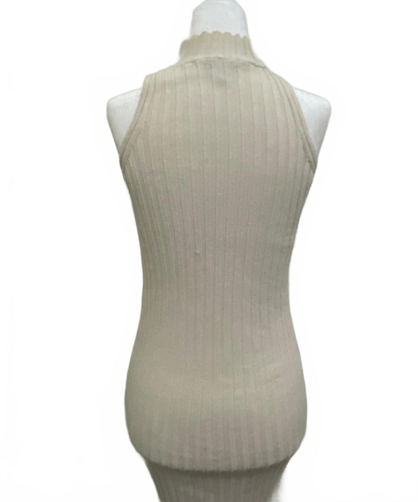 Asos ASOS Sleeveless Knit Mockneck Midi Dress in Beige (SMALL) Size S / US 4 / IT 40 - 7 Thumbnail