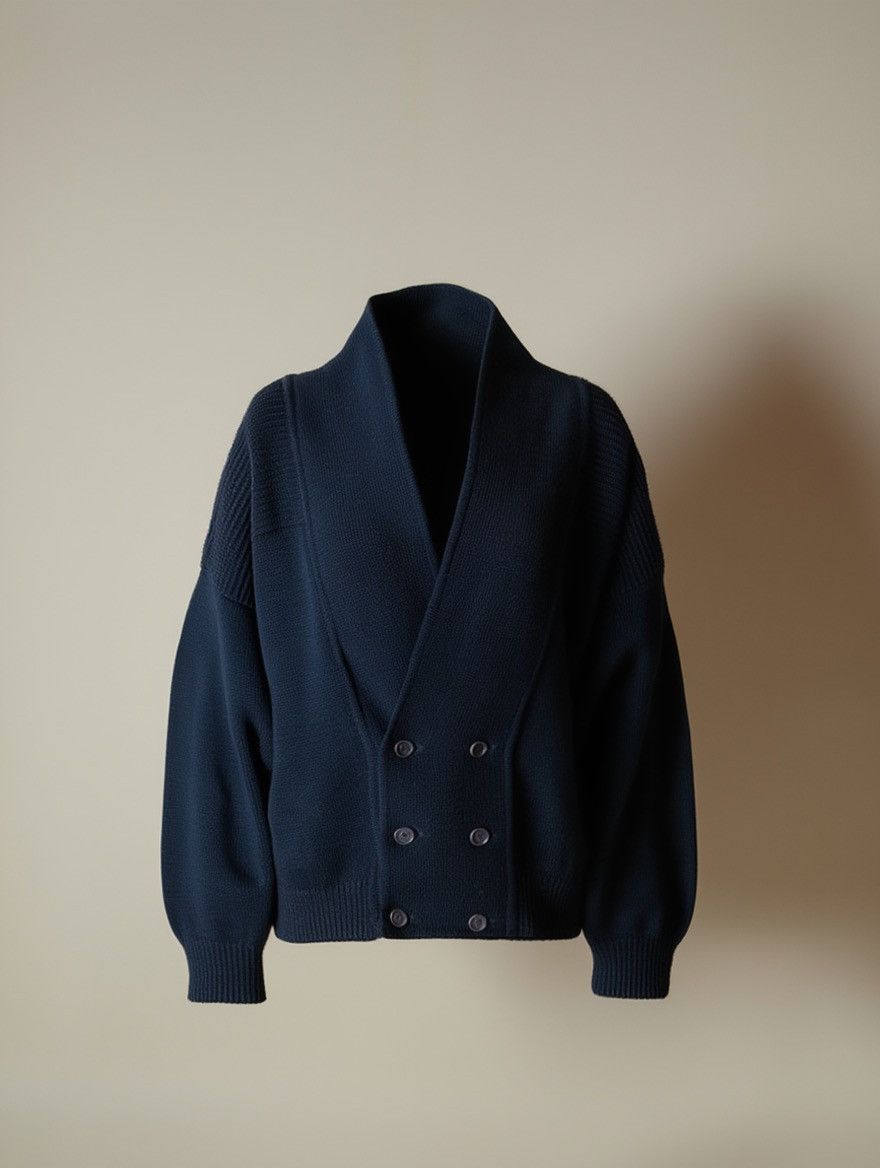 Yves Saint Laurent Vintage Yves Saint Laurent Wool Blend Cardigan Navy Size US L / EU 52-54 / 3 - 1 Thumbnail
