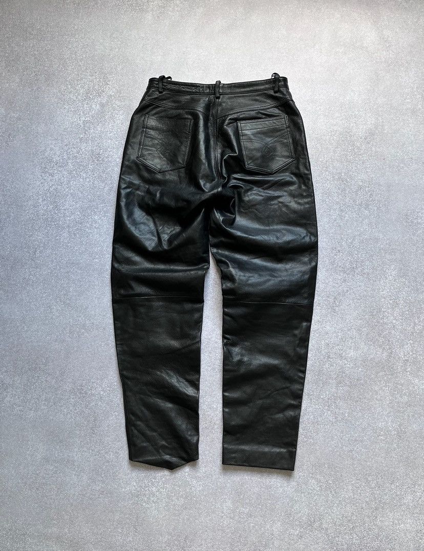 Genuine Leather × Vintage Vintage Genuine Leather Black Moto Pants Y2K 34 Size US 34 / EU 50 - 1 Thumbnail