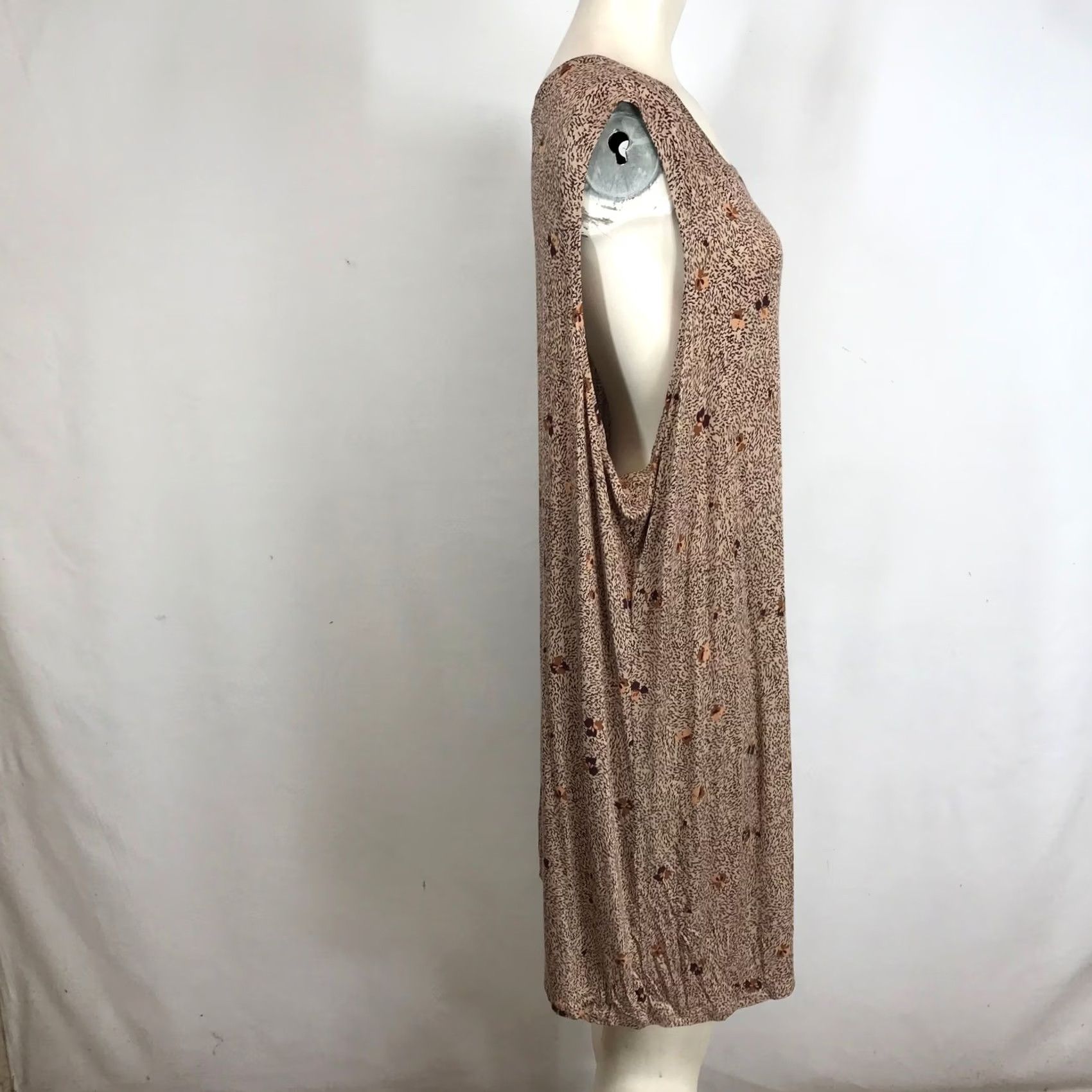 Logo 7 100 Layers Women's Plus Size 3X Brown Floral Sleeveless Midi Dress Casual Size XXL / US 16-18 / IT 52-54 - 4 Thumbnail