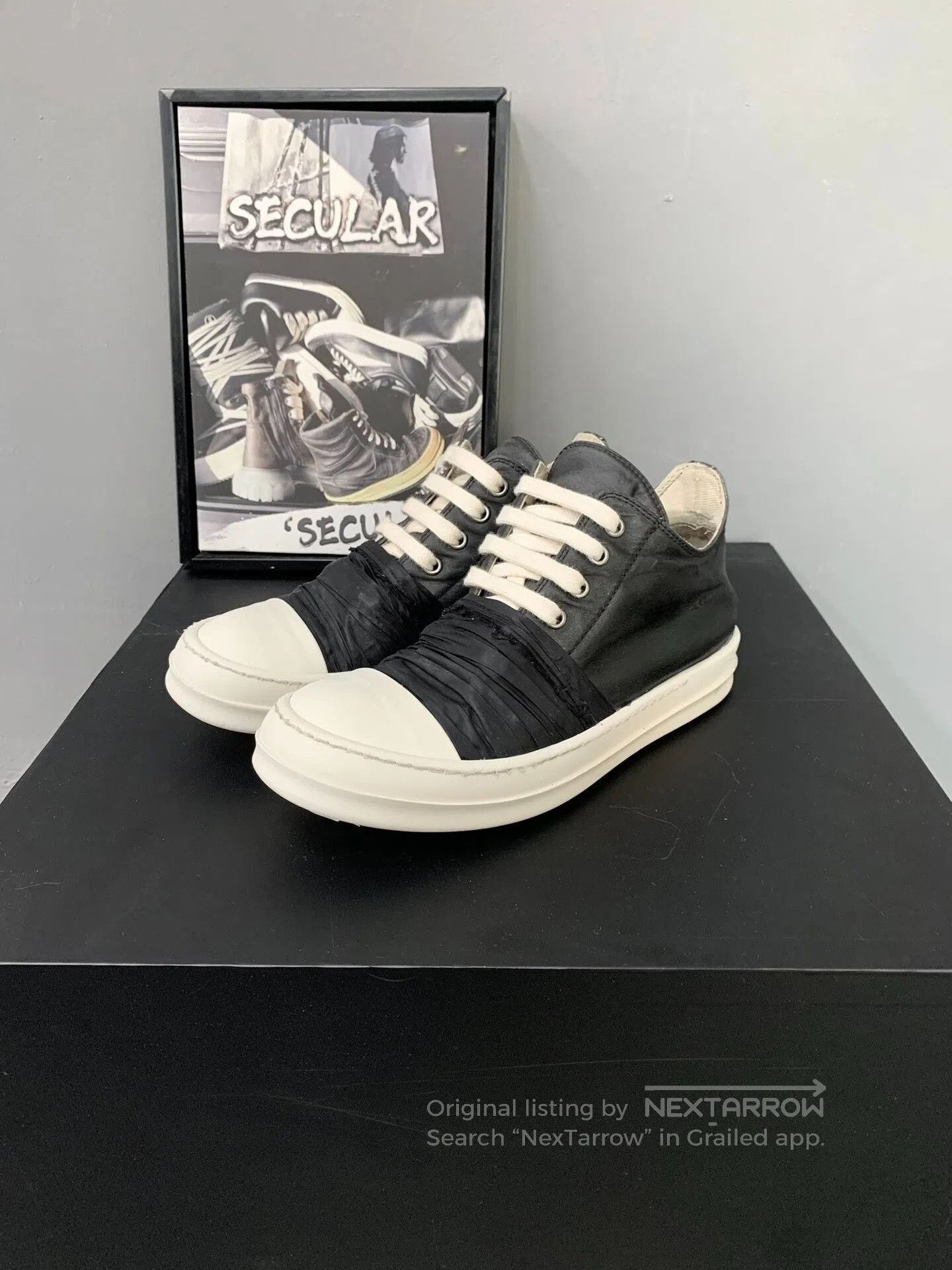 Rick Owens rick owens black and white low-top sneakers. Size US 6 / IT 36 - 4 Thumbnail
