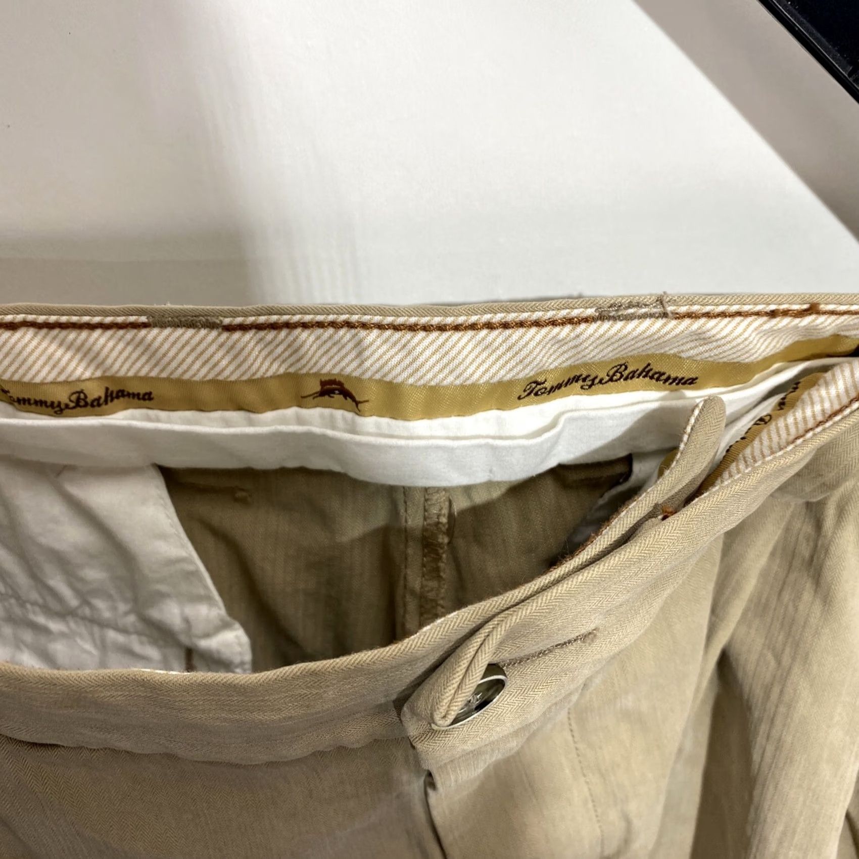 Tommy Bahama Tommy Bahama Island Bamboo Mens 34 Chino Shorts Beige Pleated Front Silk Blend Size US 34 / EU 50 - 6 Thumbnail