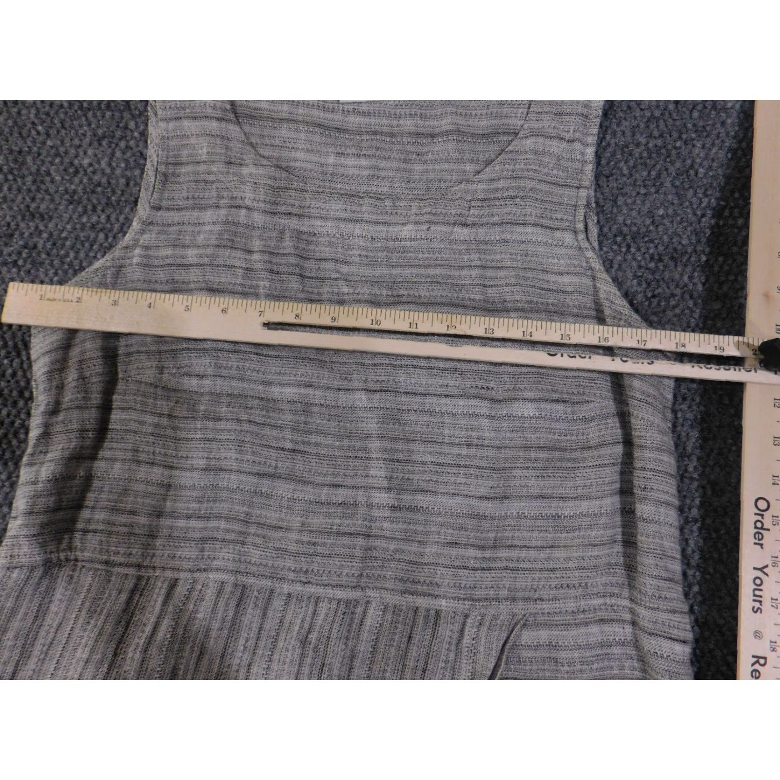 J. Jill Pure Jill Linen Dress Womens Small Gray Striped Sleeveless Midi Size S / US 4 / IT 40 - 5 Thumbnail
