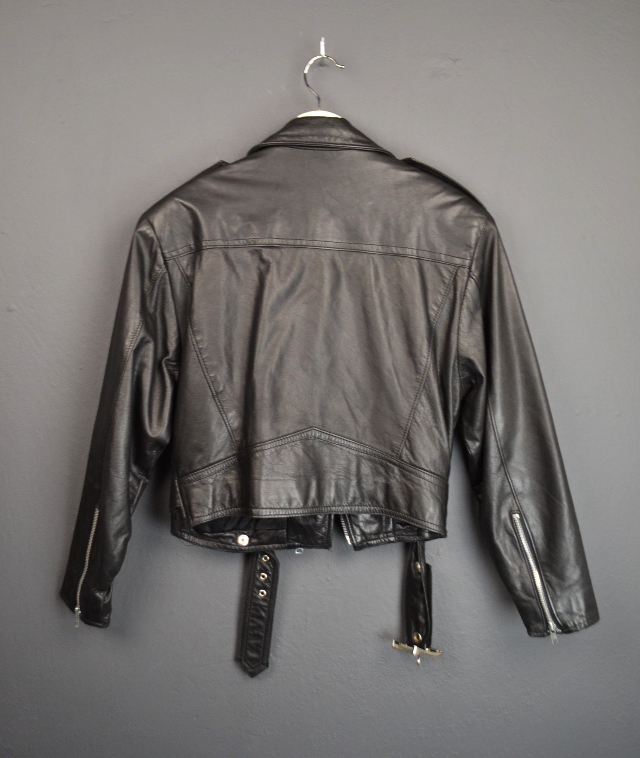 Vintage On The Fringe Black Leather Biker Jacket M Made Canada Size M / US 6-8 / IT 42-44 - 10 Thumbnail