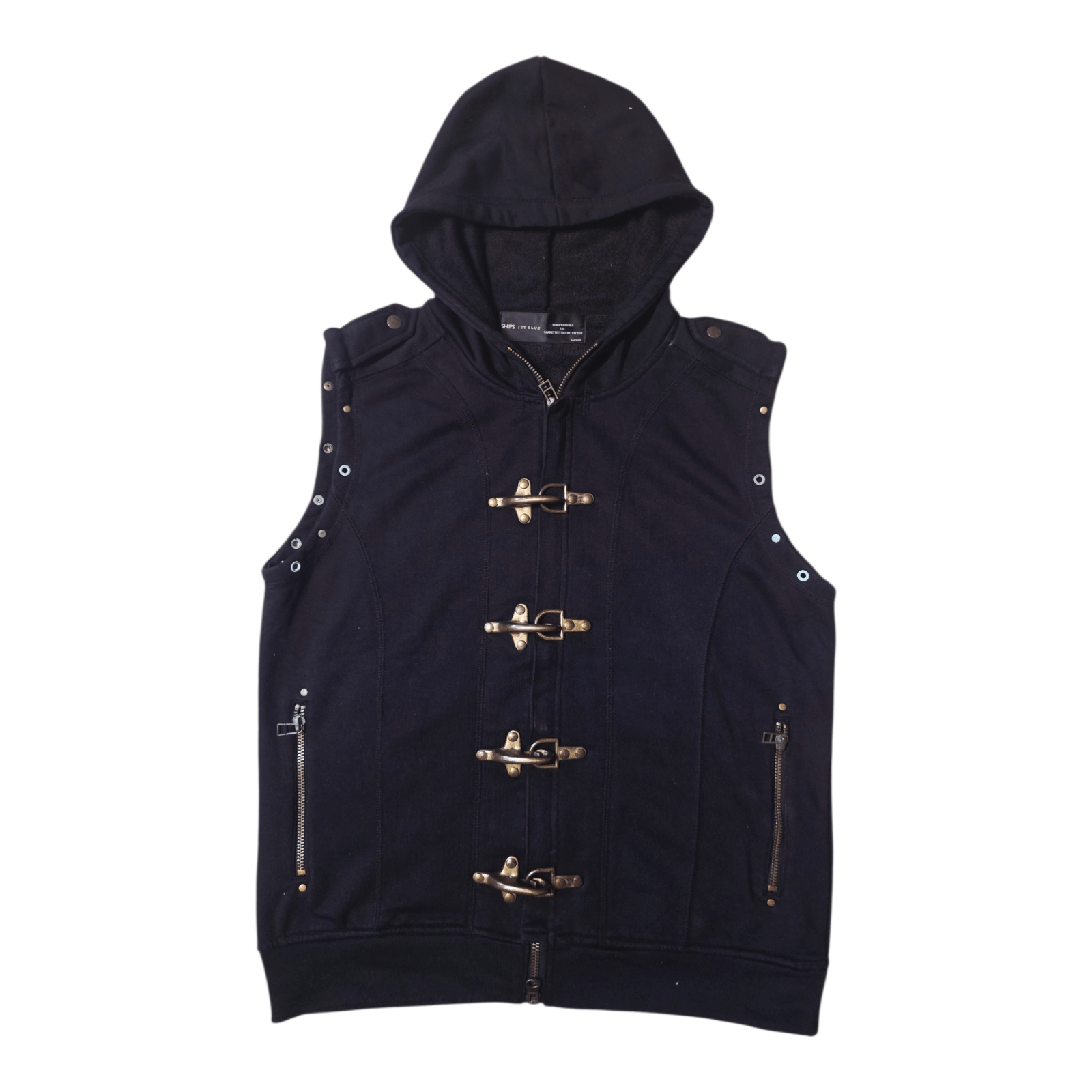 Ships Jet Blue Bondage x Metal Buckle Vest Black Sleeveless Size US L / EU 52-54 / 3 - 1 Thumbnail