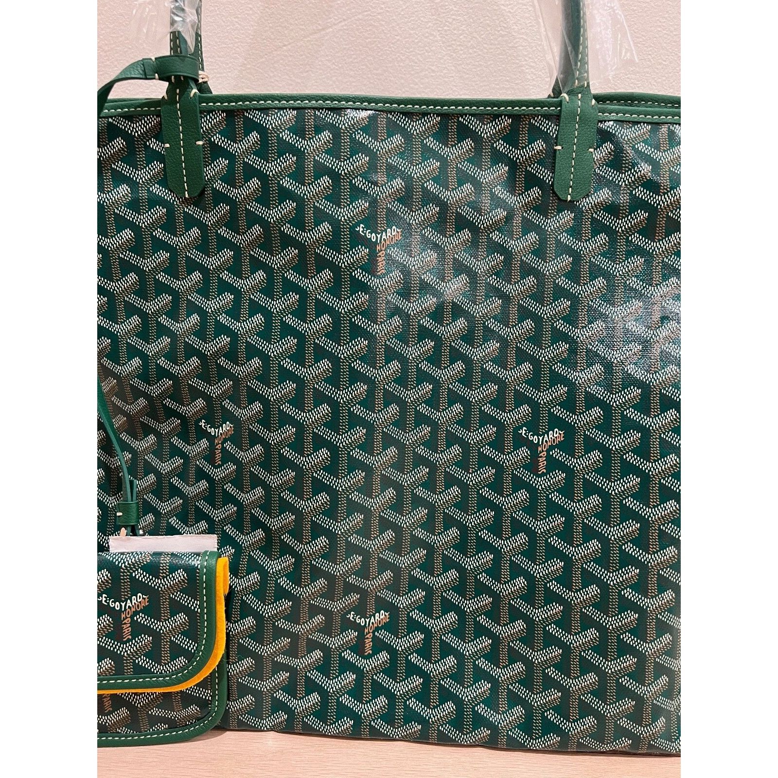 Goyard Goyard Green Goyardine Wallet Pouch Tote Handle Shoulder Bag Size ONE SIZE - 8 Thumbnail