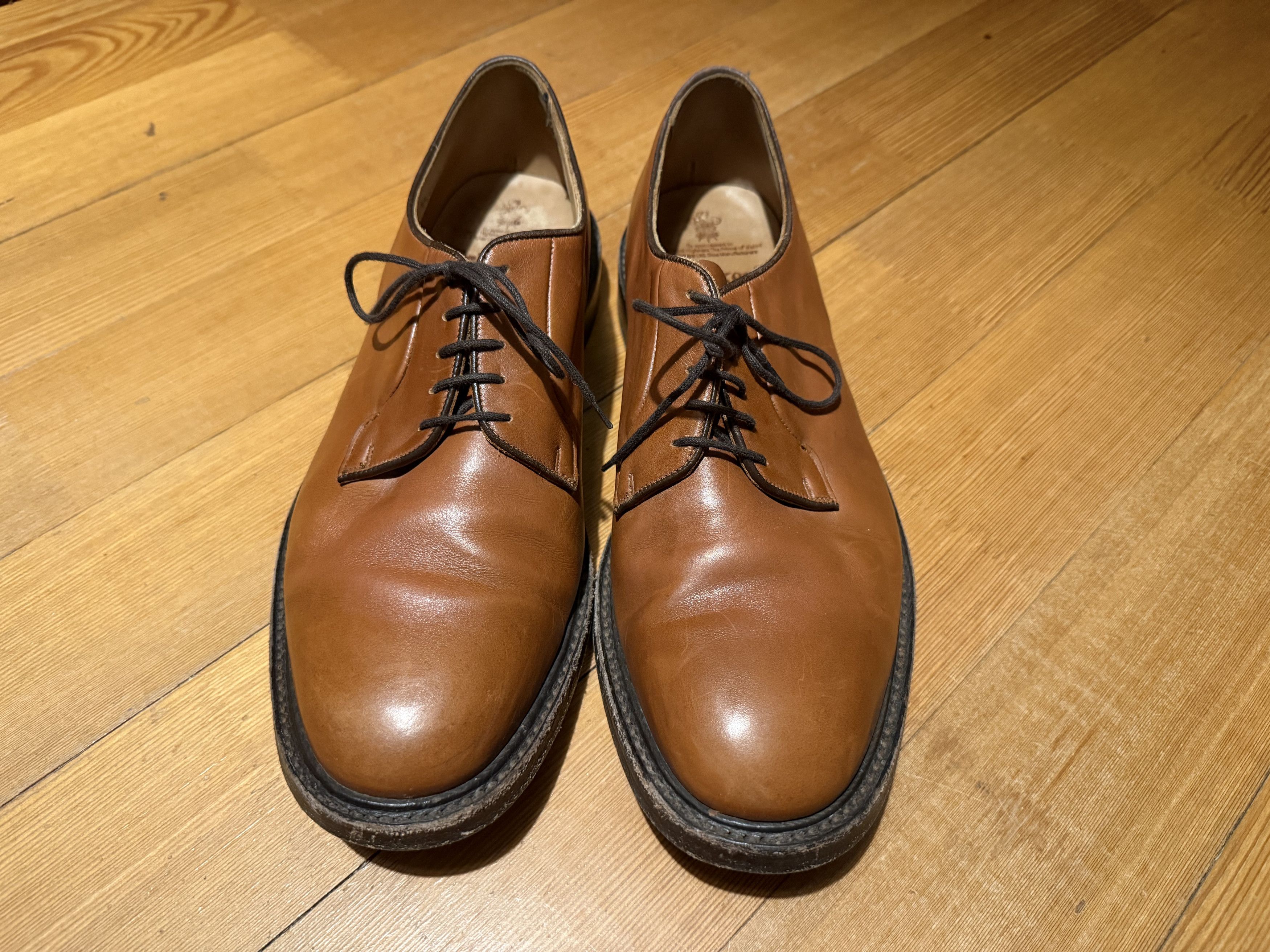Tricker's Tricker's Bobby Derby Shoe - Tan Calf Leather Size US 13 / EU 46 - 5 Thumbnail