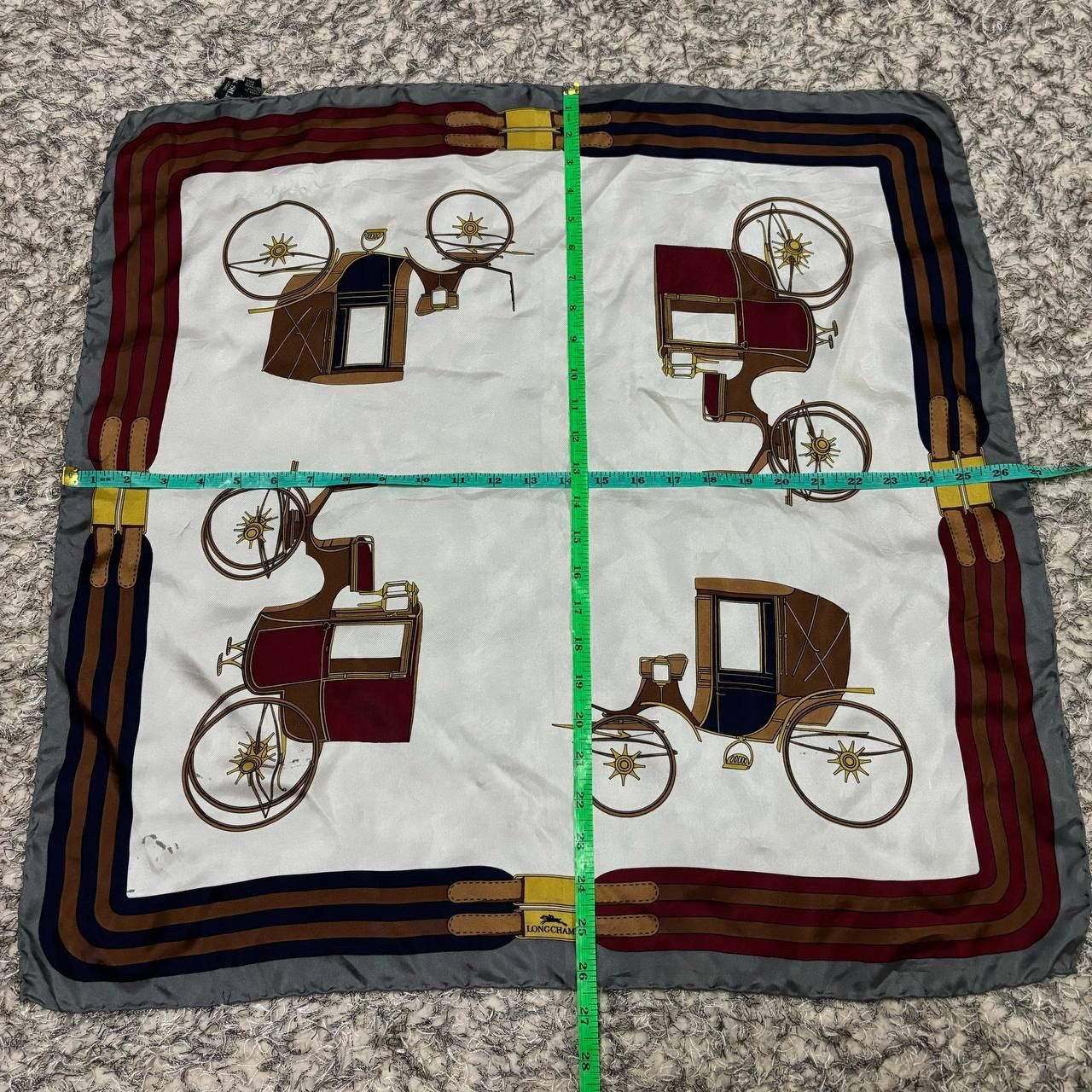 Longchamp Vintage 90s Longchamp Les Voitures a Transformation Scarf Size ONE SIZE - 9 Thumbnail