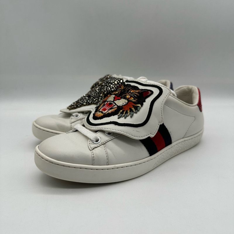 Gucci Gucci White Tiger Slip-On Casual Sneakers 0079 Size US 5.5 / EU 38 - 1 Thumbnail