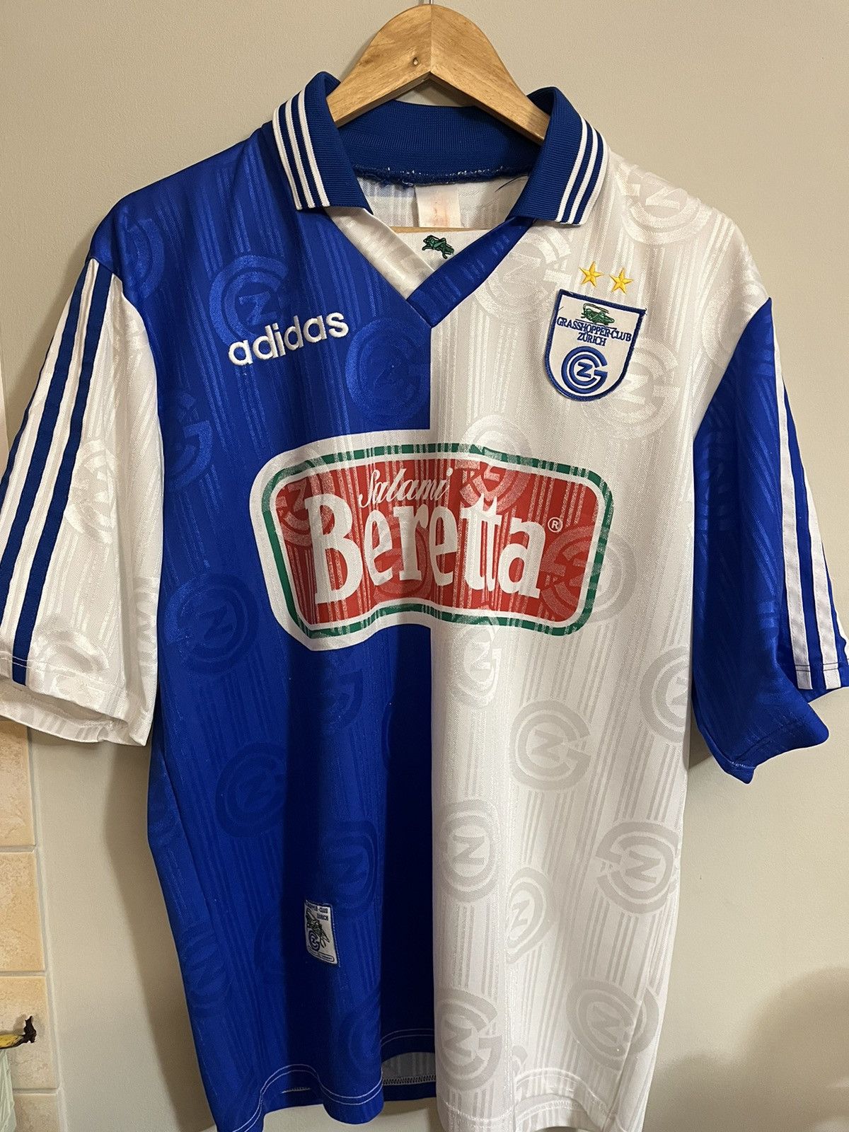 Adidas 1996/97 Adidas Grasshoppers Zurich Home archive kit football Size US L / EU 52-54 / 3 - 1 Thumbnail