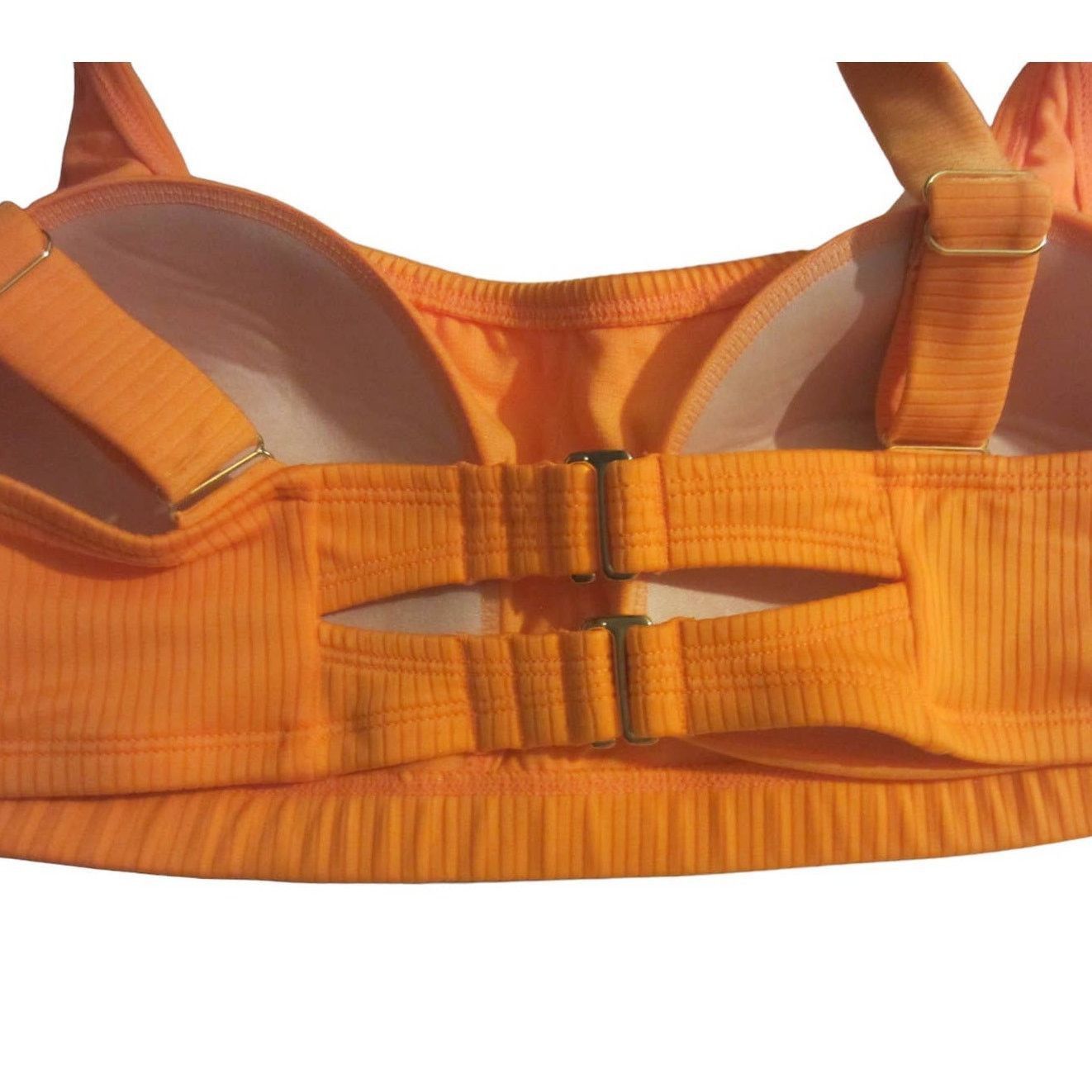 Other Wild Fable Orange Ribbed Bikini Top Strappy Back Swim 2X Size ONE SIZE - 7 Thumbnail