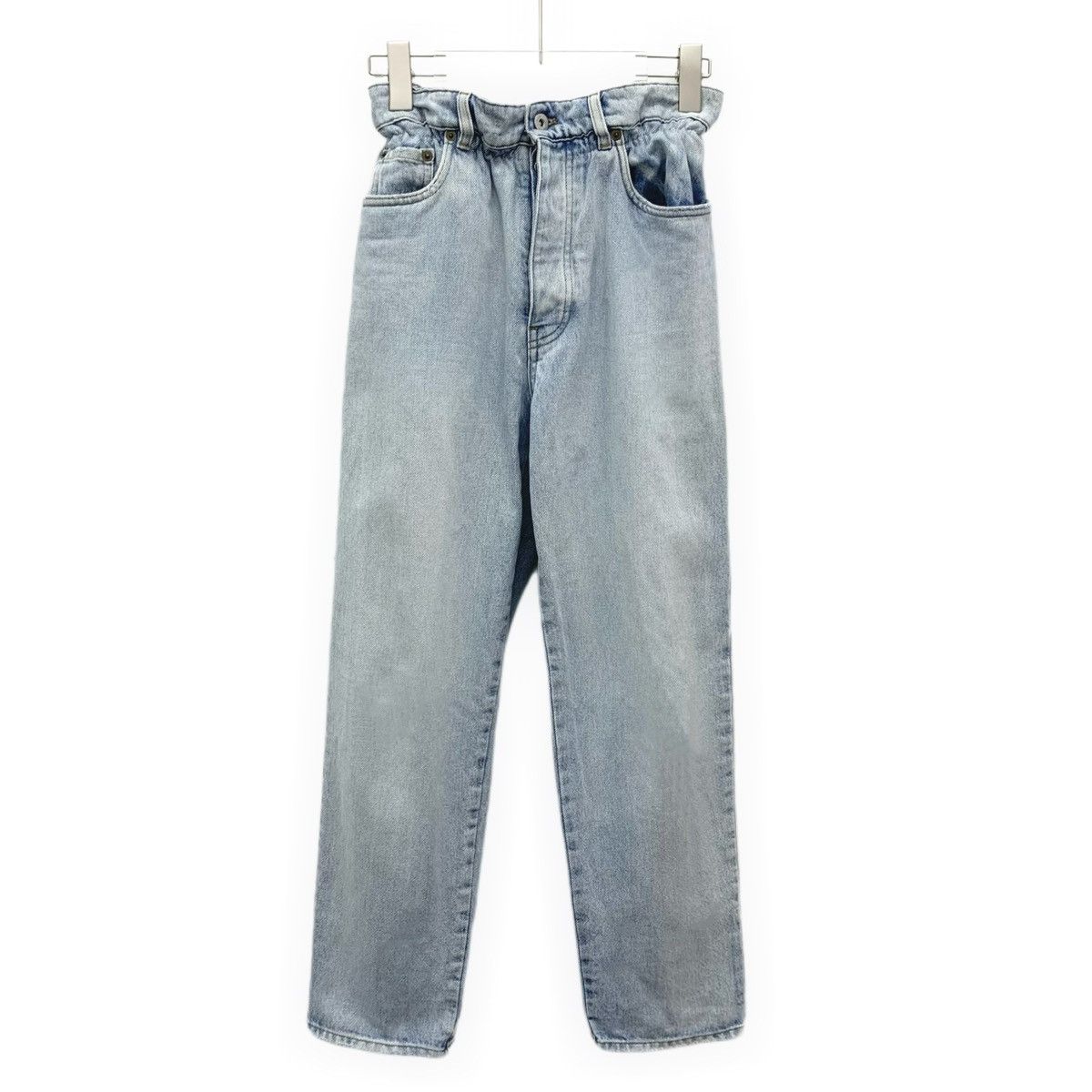 Miu Miu Miu Miu Light Blue Bud Waist Cotton Denim Pants K26WX Size 25" / US 0 / IT 36 - 1 Thumbnail