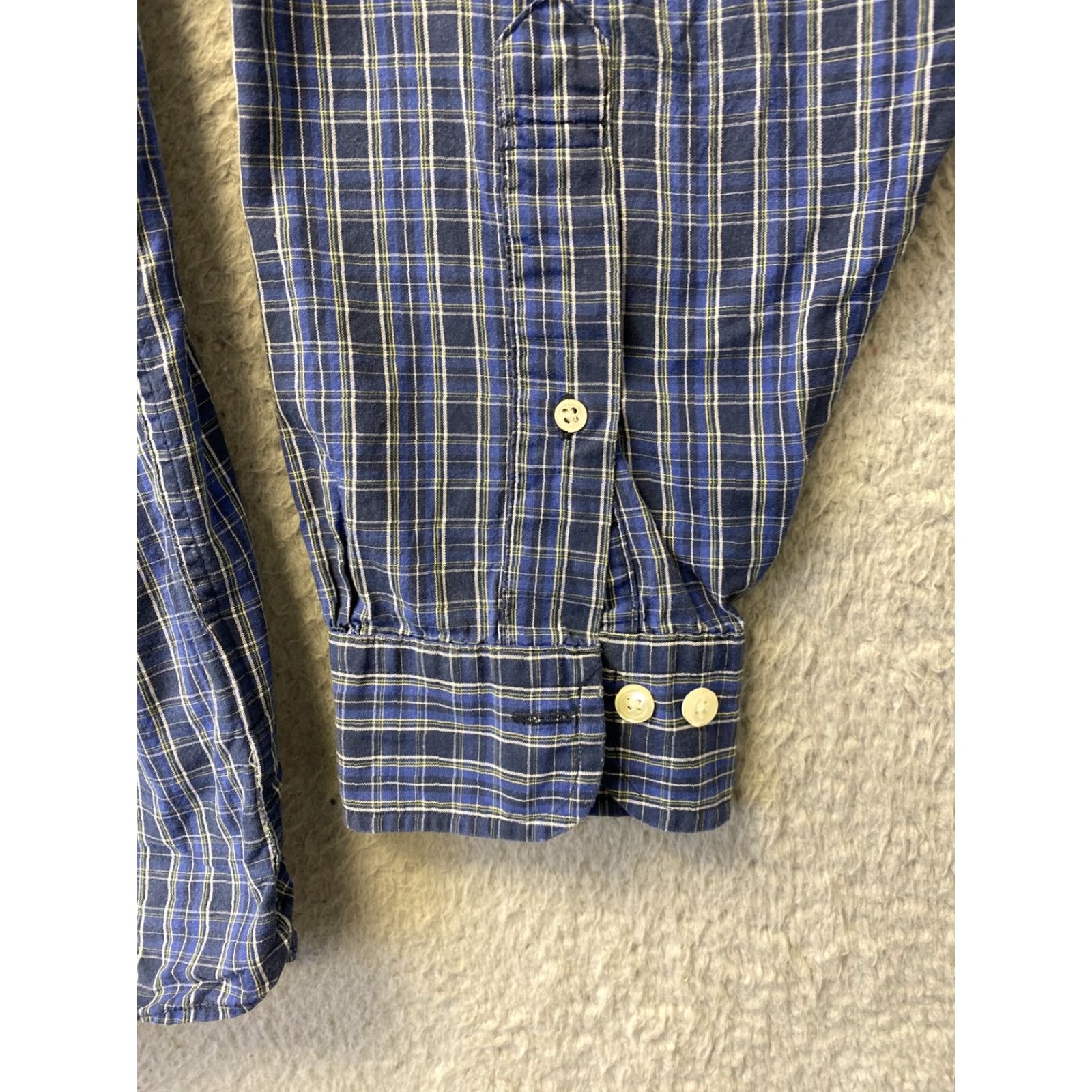 Brooks Brothers BROOKS BROTHERS Dress Shirt Plaid Cotton Blue Long Sleeve 104-7 Mens Large Overall Size L Regular Fit Shirt Mens Size 42R - 5 Thumbnail