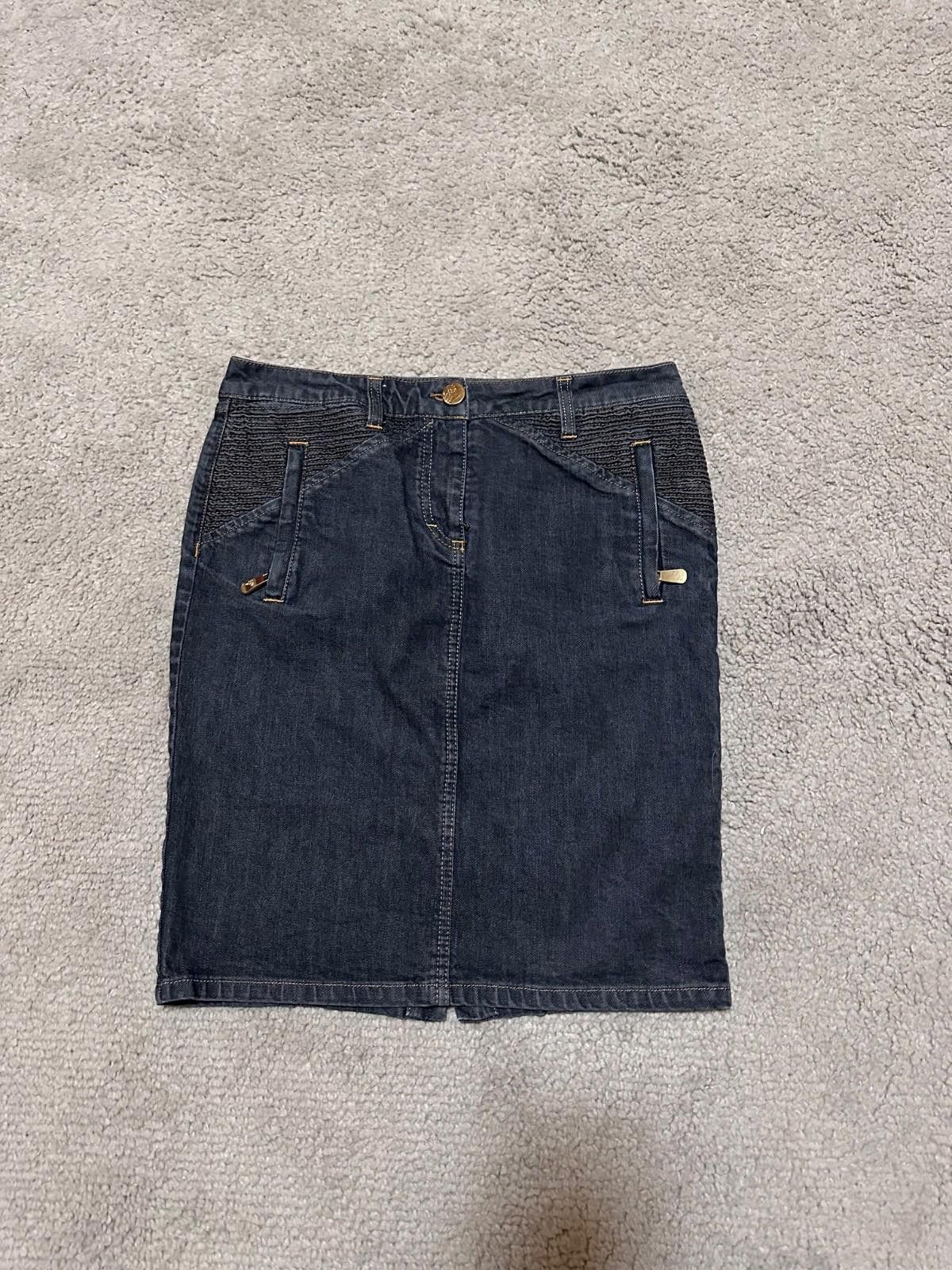 Versace Womens Versace Skirt Dark Blue Denim Sz 28/42 Size 30" / US 8 / IT 44 - 1 Thumbnail