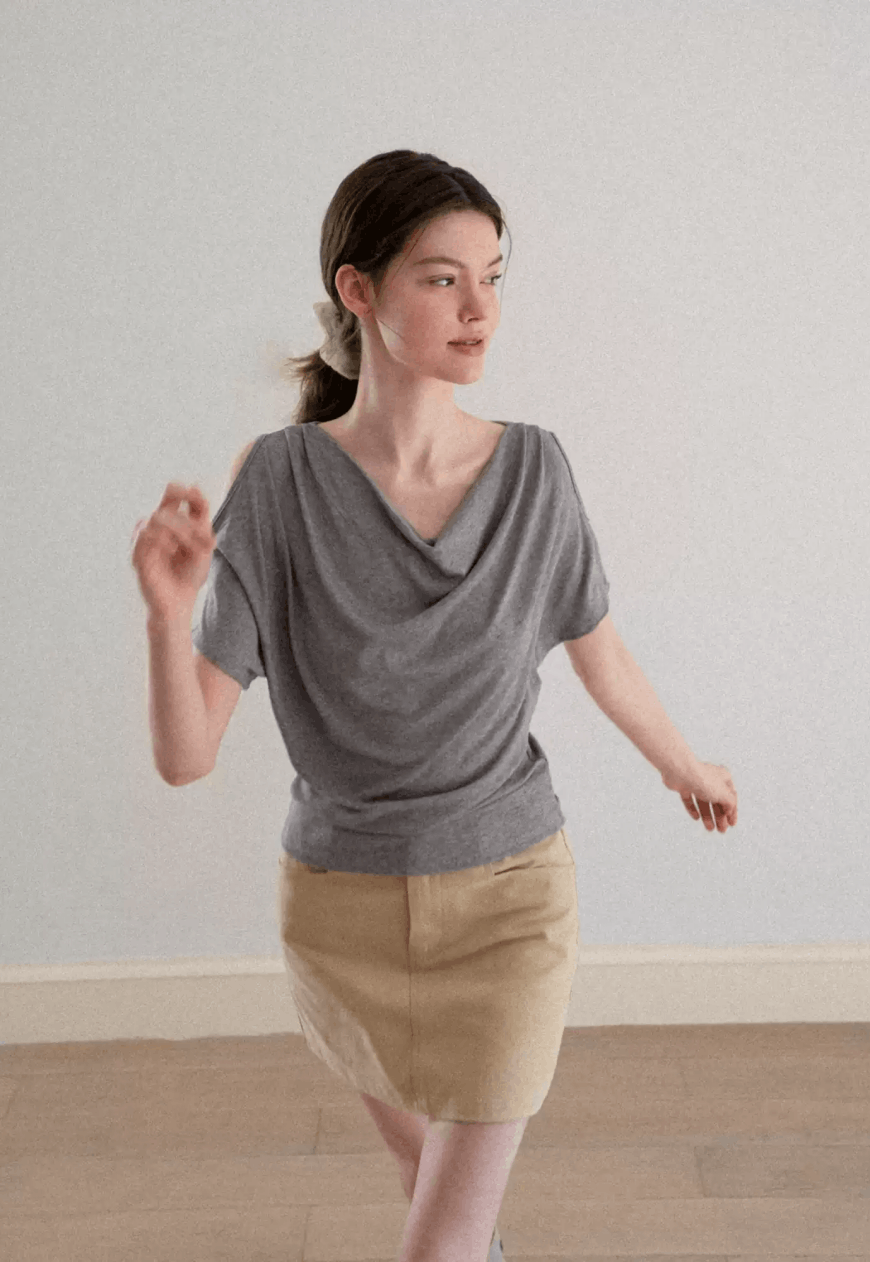 Other Women’s French Cowl Neck Off-Shoulder Top Size S / US 4 / IT 40 - 2 Thumbnail