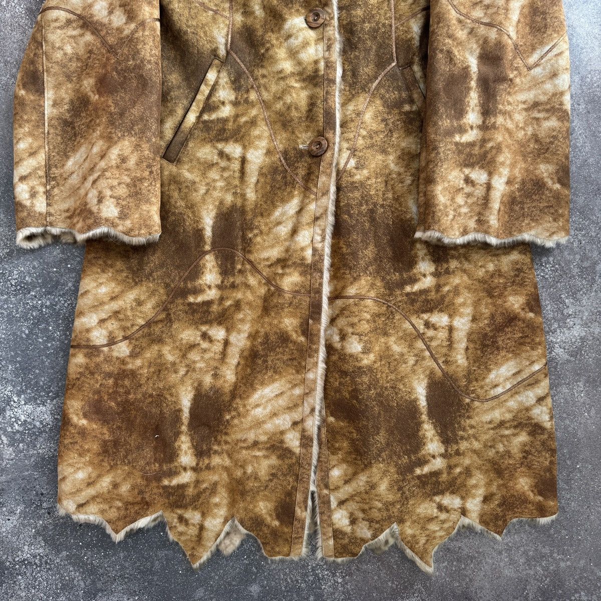 Japanese Brand Japan Vintage Y2K Faux Fur Shearling Style Washed Coat Size L / US 10 / IT 46 - 5 Thumbnail