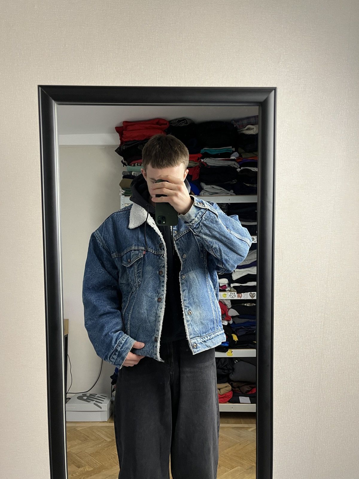 Levi's × Vintage Vintage 90’s Levi's Sherpa Lined Denim Trucker Jacket Rare Size US XL / EU 56 / 4 - 3 Thumbnail
