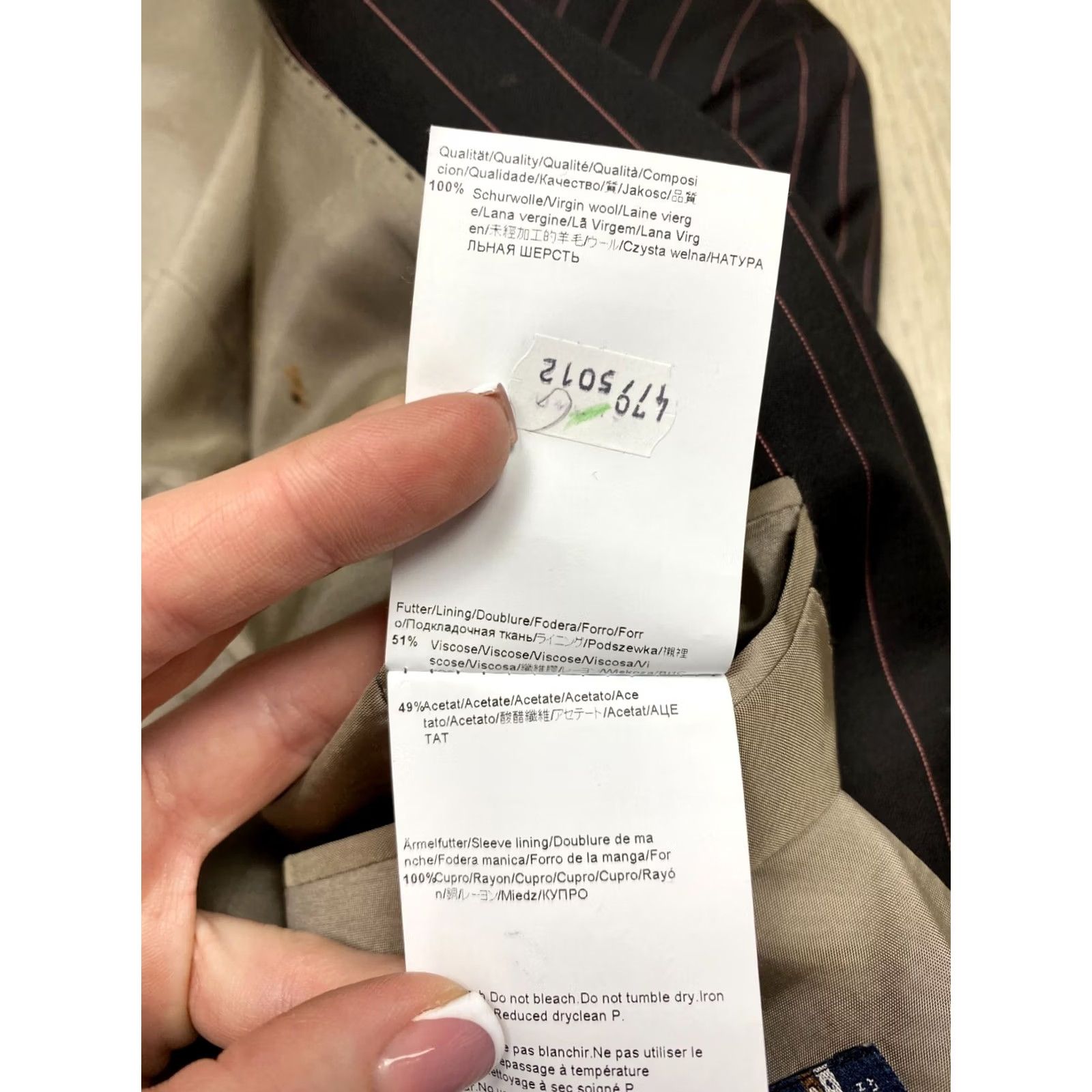 Hugo Boss Hugo Boss Mens Wool Suit 2 Buttons Blazer + Pants M Size 50 (M) Multicolor Wool Pattern Striped Suit Mens Size 40R - 7 Thumbnail