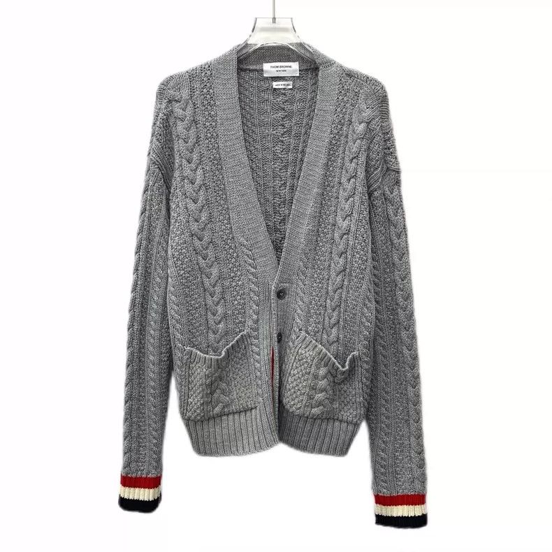 Thom Browne Thom Browne size2 Single panel long sleeve knit cardigan Size US M / EU 48-50 / 2 - 1 Thumbnail