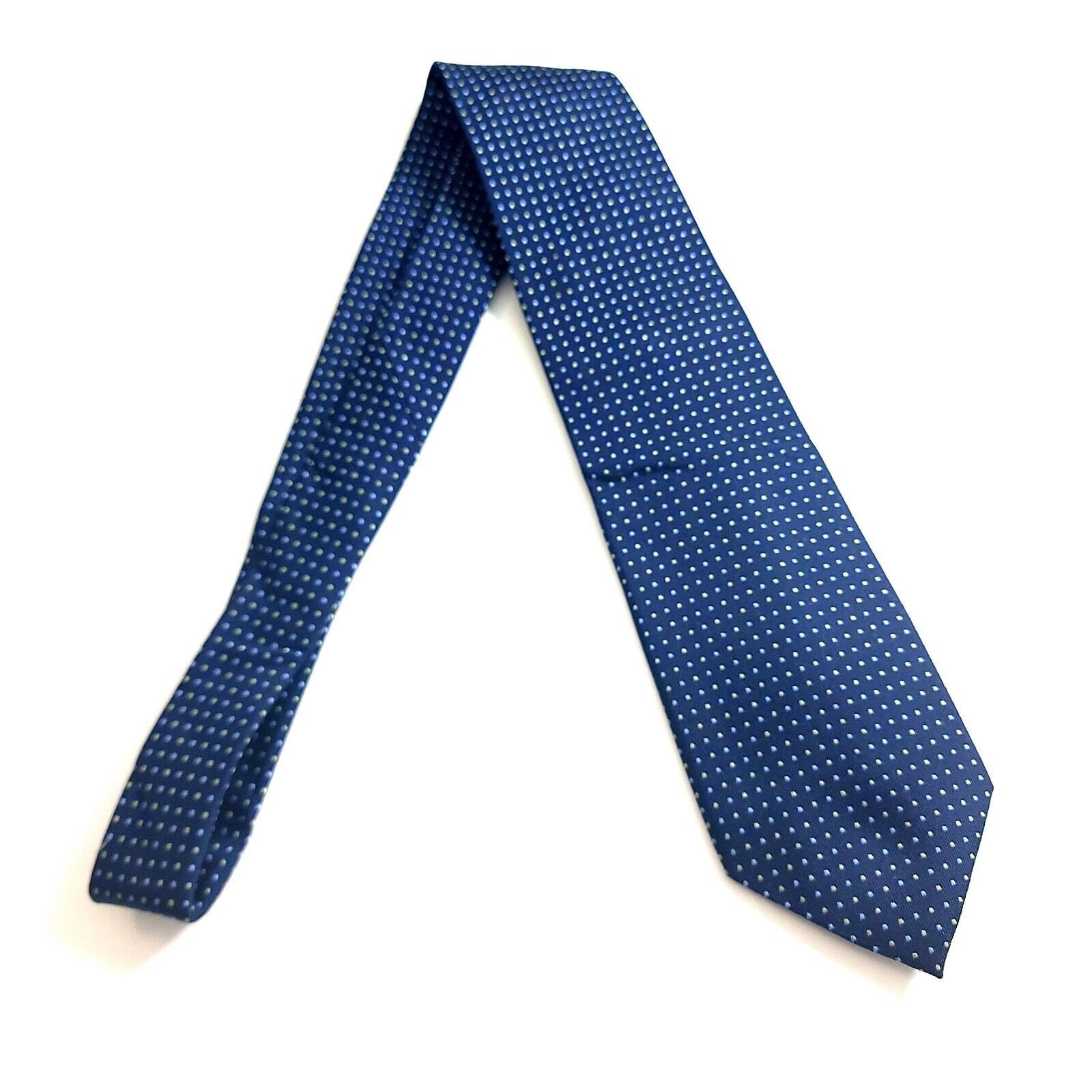 Chaps Chaps Woven Blue Green Polka Dot Silk Tie Size ONE SIZE - 7 Thumbnail