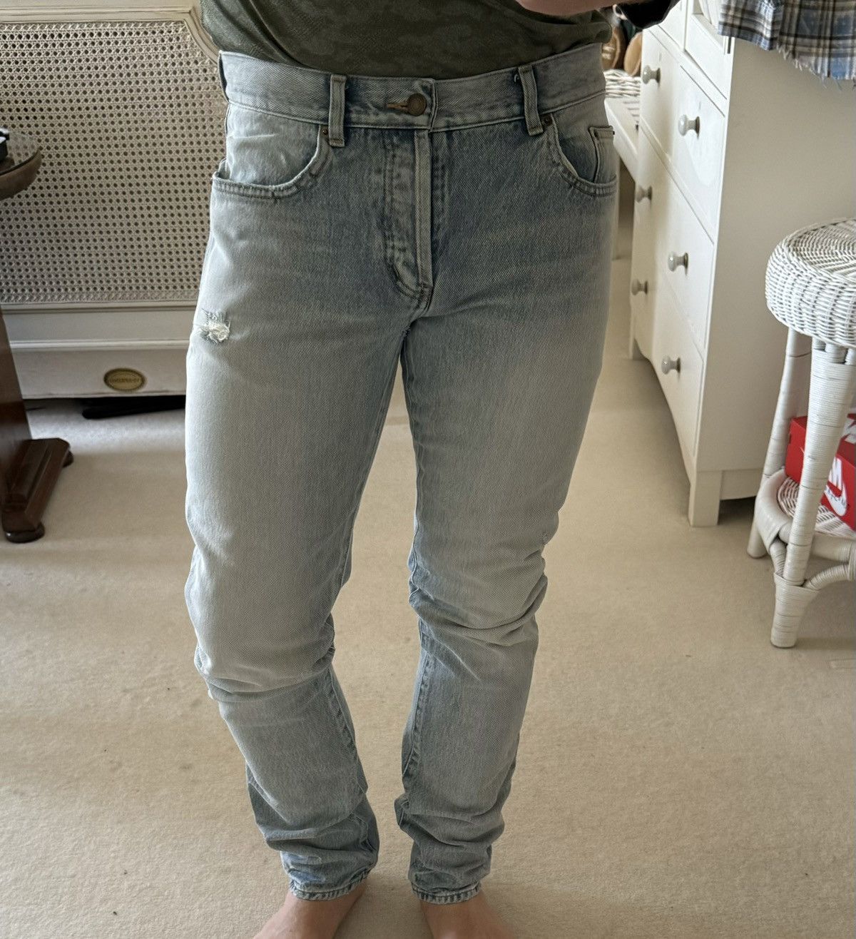 Saint Laurent Paris SS23 Saint Laurent distressed slim jeans Santa Monica 31 Size US 31 - 3 Thumbnail