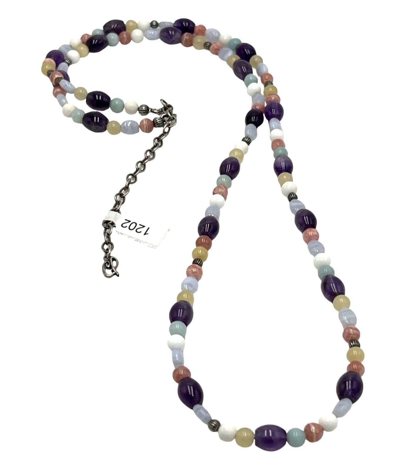 Other 925 Carolyn Pollack Citrine, Amethyst & Agate Bead Necklace Size ONE SIZE - 1 Thumbnail