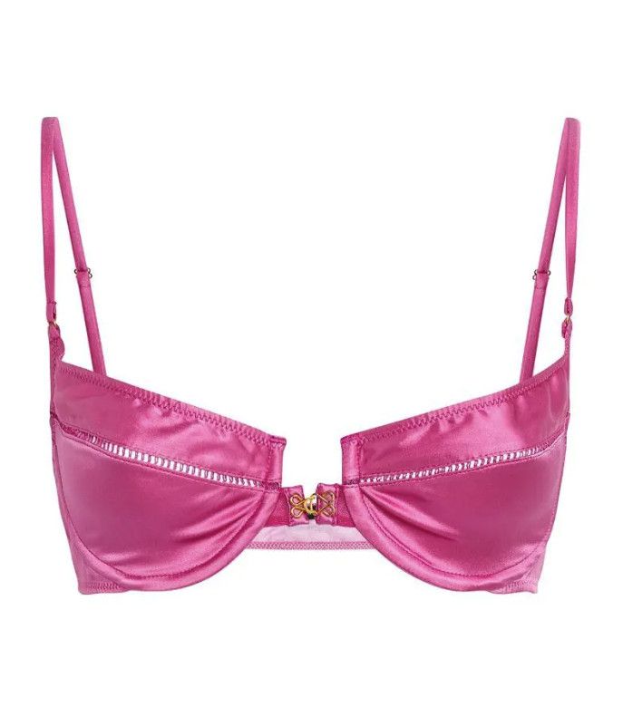 KIKI DE MONTPARNASSE Kiki De Montparnasse Silk Temptress Demi Bra Pink ( 32DD ) Size S / US 4 / IT 40 - 1 Thumbnail