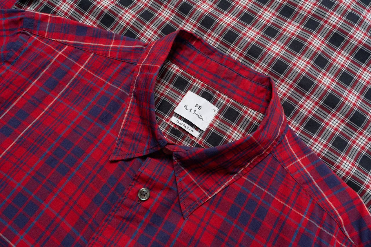 Paul Smith 🔵 PS PAUL SMITH Tailored Fit Checked Red Plaid Shirt Size US M / EU 48-50 / 2 - 1 Thumbnail