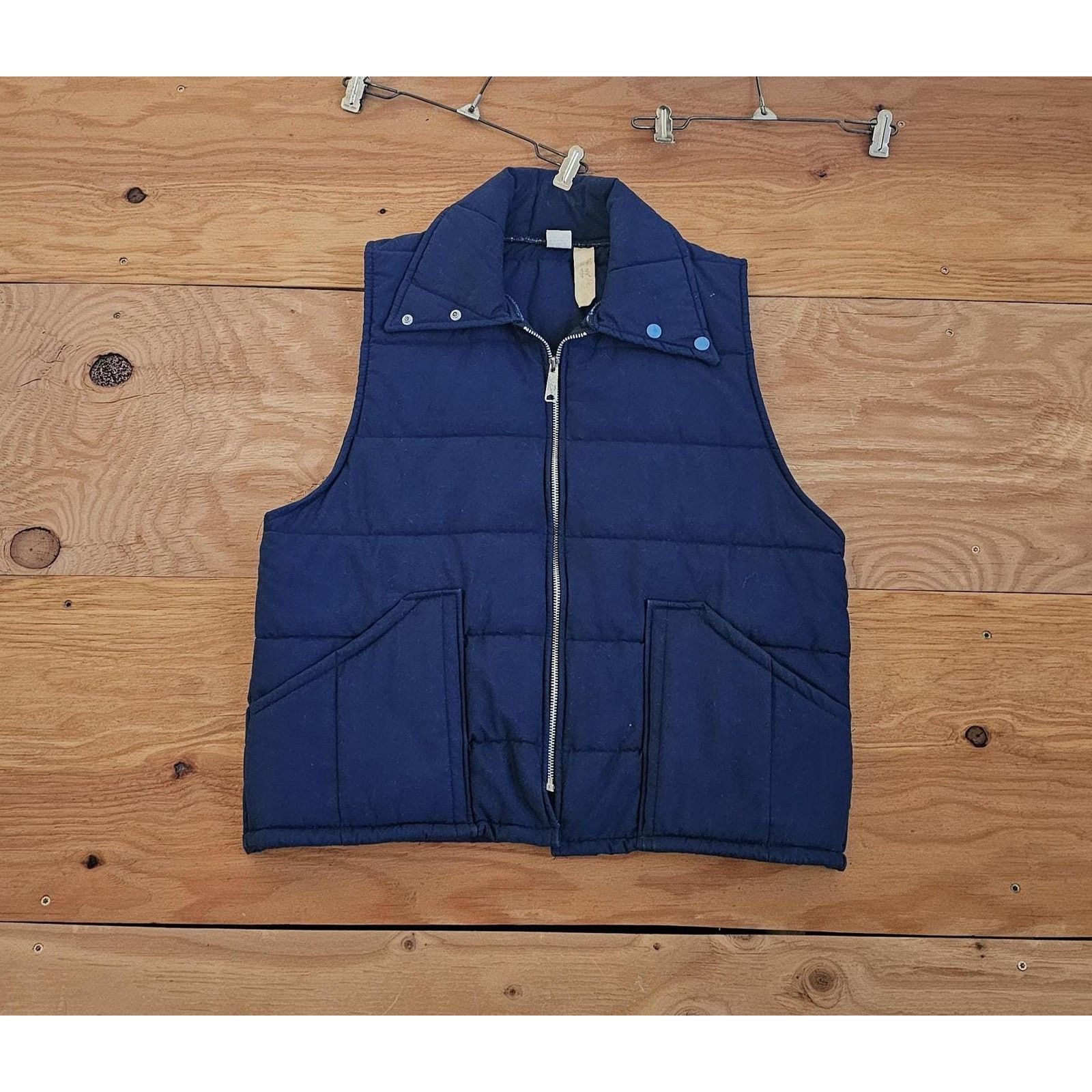 Other Tom Cat Blue Puffer Vest Made in USA Sz L Flat Look 1970s Size US L / EU 52-54 / 3 - 1 Thumbnail
