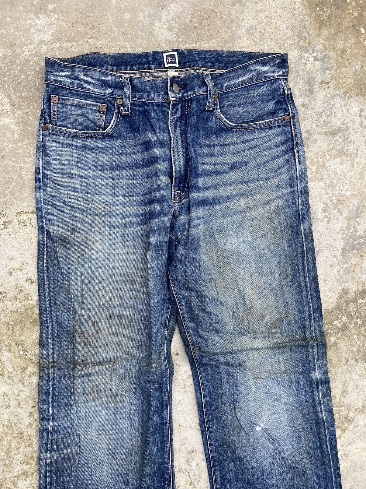 Gap 🔥 Vintage Gap jeans stain wash distressed street fashion Size US 32 / EU 48 - 3 Thumbnail