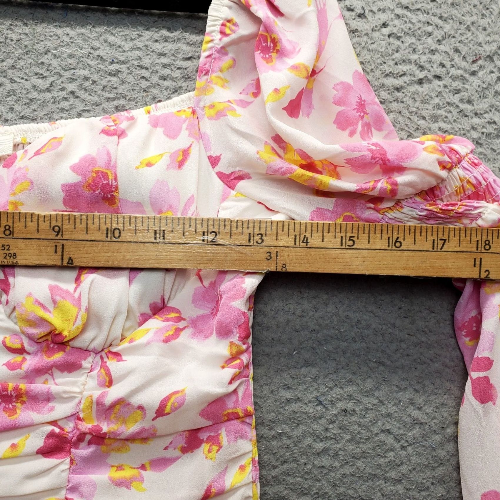 Vintage Privy Mini Dress Womens M Multi Floral Ruched Long Sleeve Back Hook & Eye Size M / US 6-8 / IT 42-44 - 3 Thumbnail