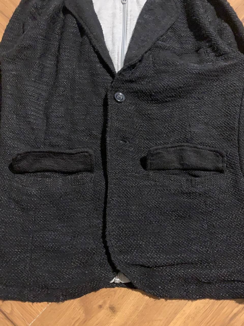 In The Attic In The Attic Black Knit Cardigan with Gray Hoodie Insert Size US L / EU 52-54 / 3 - 9 Thumbnail