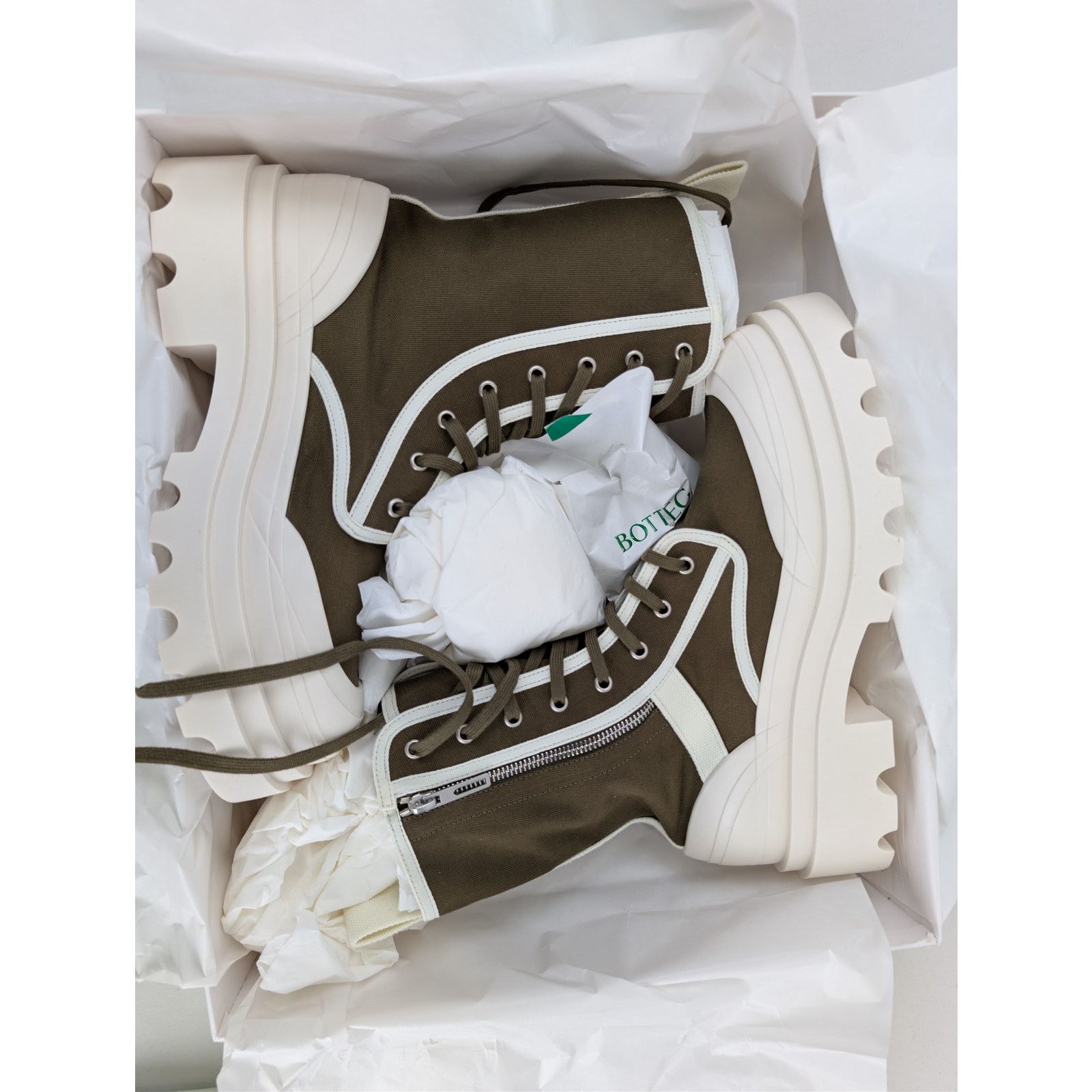 Bottega Veneta o1rshd1 Q:2 / Canvas Boots Fabric in Liana-White Size US 11 / EU 44 - 18 Thumbnail