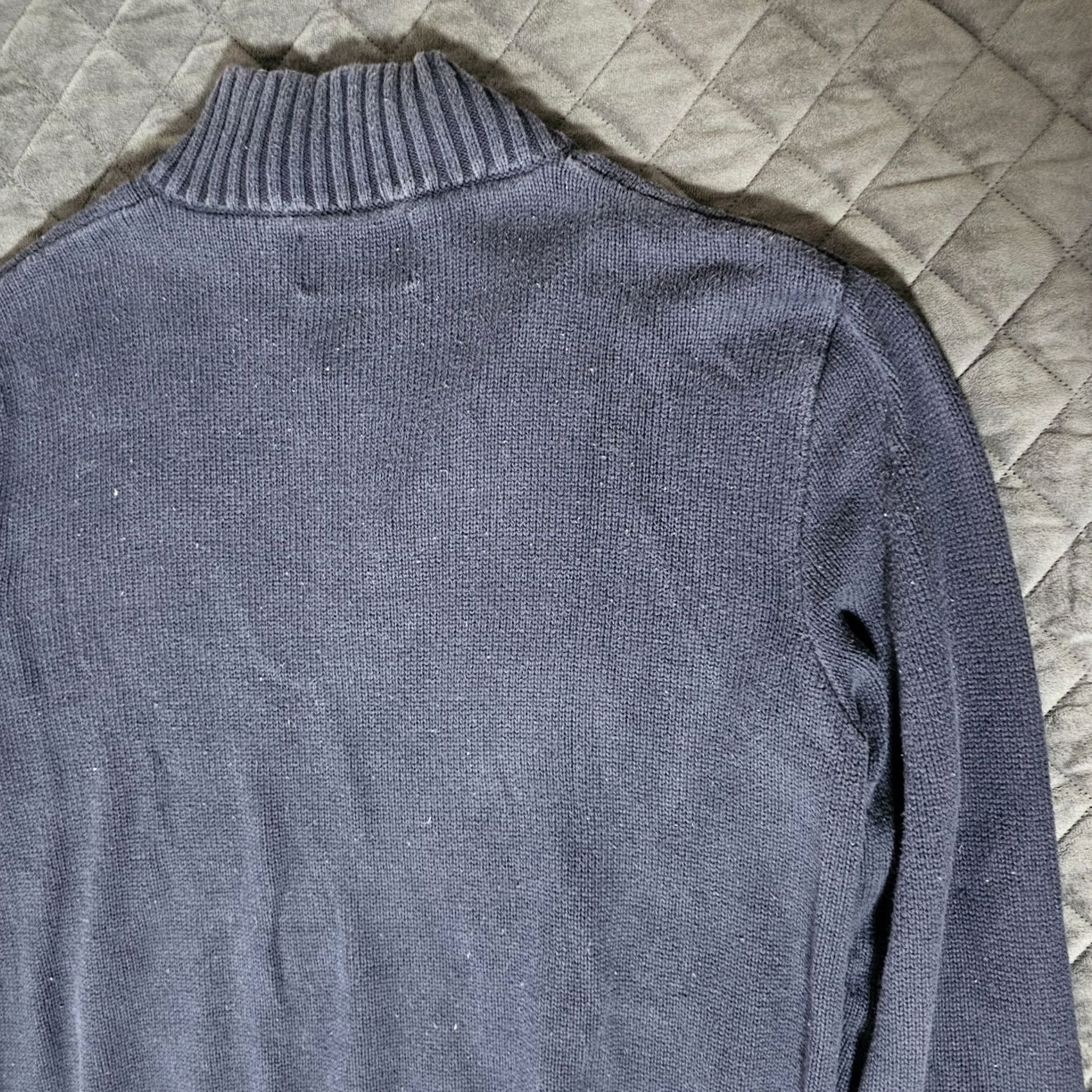 Vintage American Living Sweater Men L Mock Neck 1/4 Zip 100% Cotton Blue Knit Pattern Fair Isle Vintage No Size US L / EU 52-54 / 3 - 7 Thumbnail